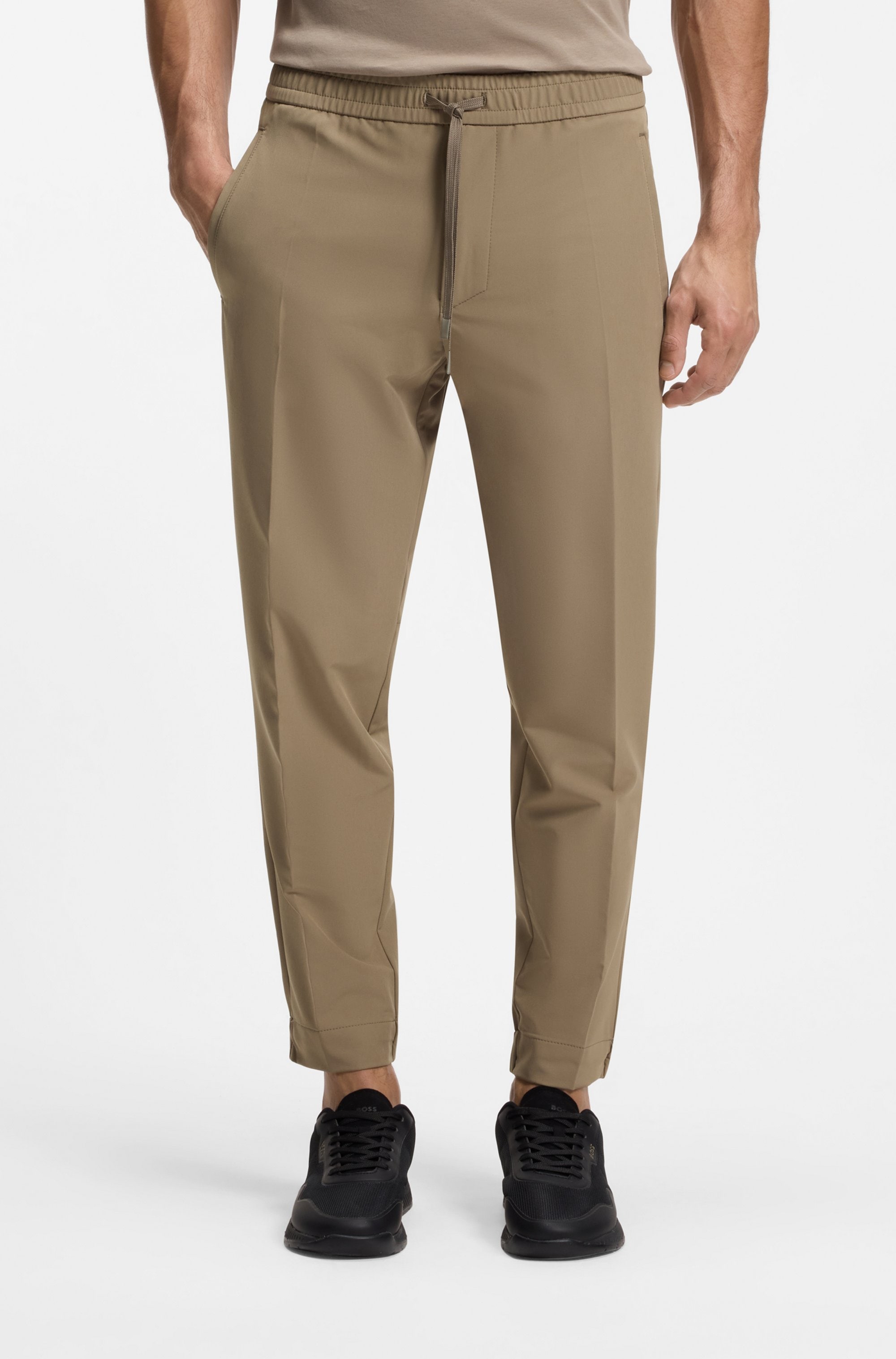 BOSS GREEN Stretch-Hose »T Flex«  Tapered-fit Hose mit elastischem Bund und Kordelzug
