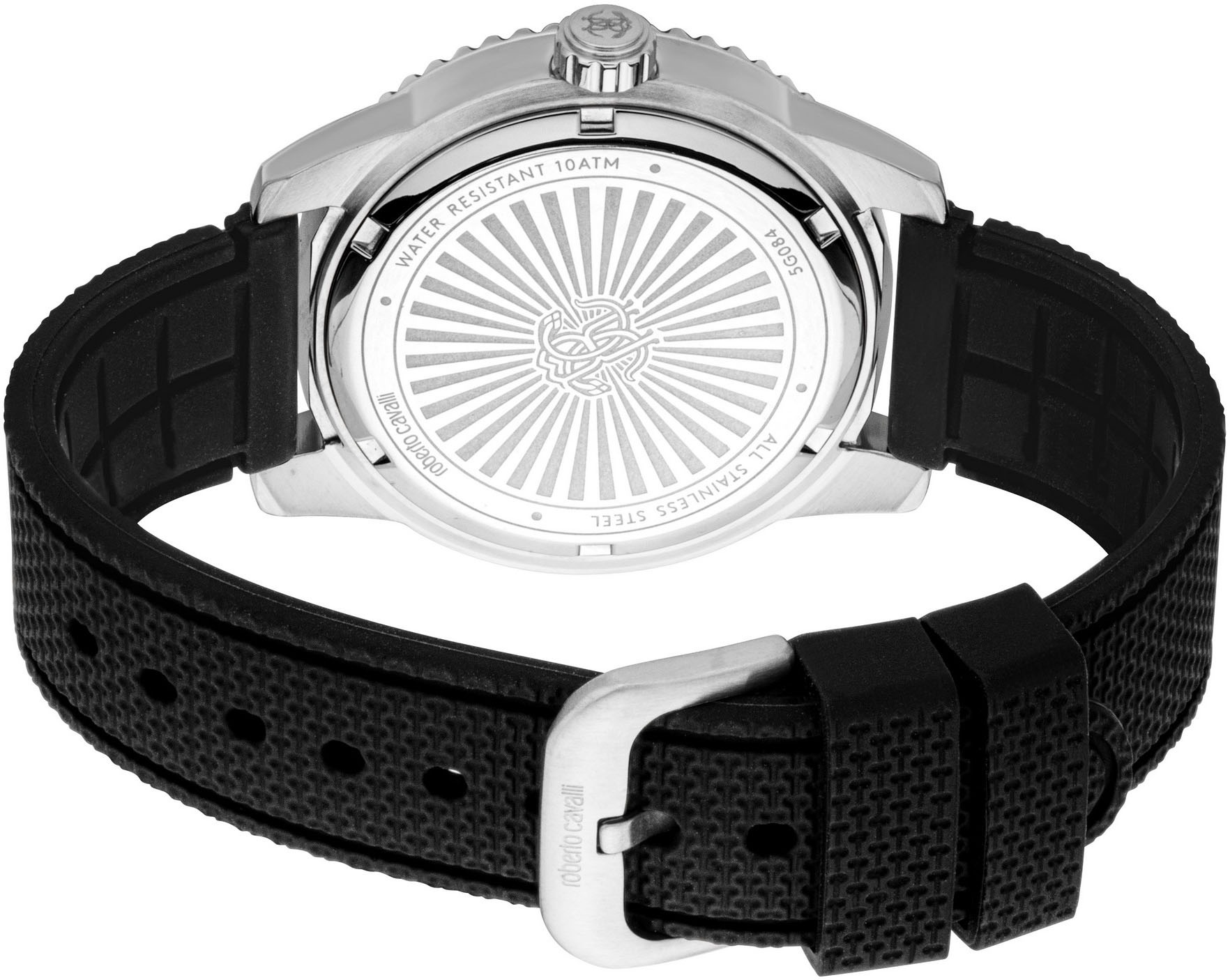 roberto cavalli Quarzuhr »Uomo Trend II«, Armbanduhr, Herrenuhr, Silikonarmband, analog, Tag