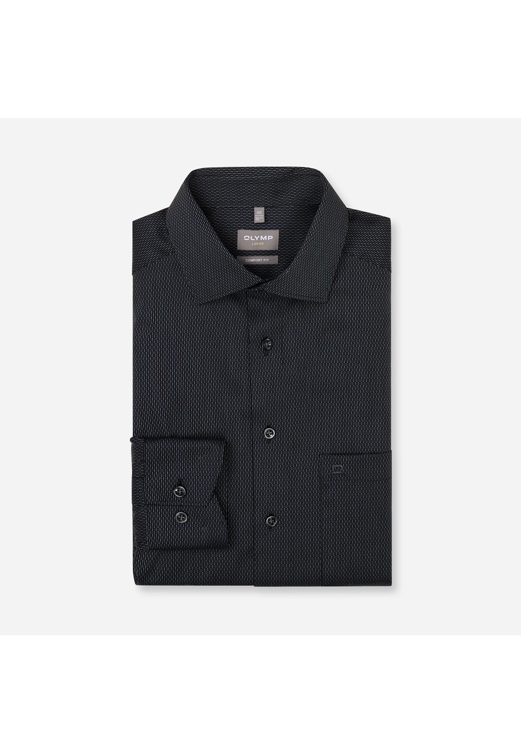 OLYMP Luxor Business Shirt Silver-Gray Size 47 3