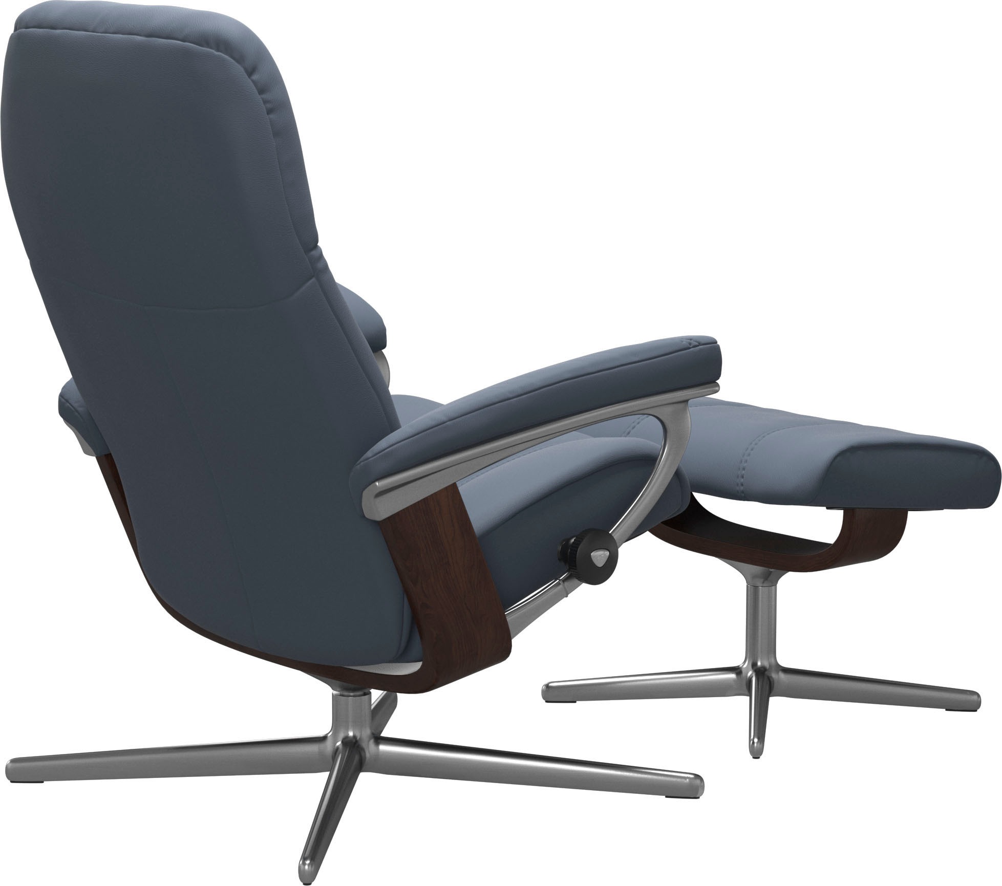 Stressless® Relaxsessel »Consul«, (Set, Relaxsessel mit Hocker), mit Hocker, mit Cross Base, Größe S, M & L, Holzakzent Braun