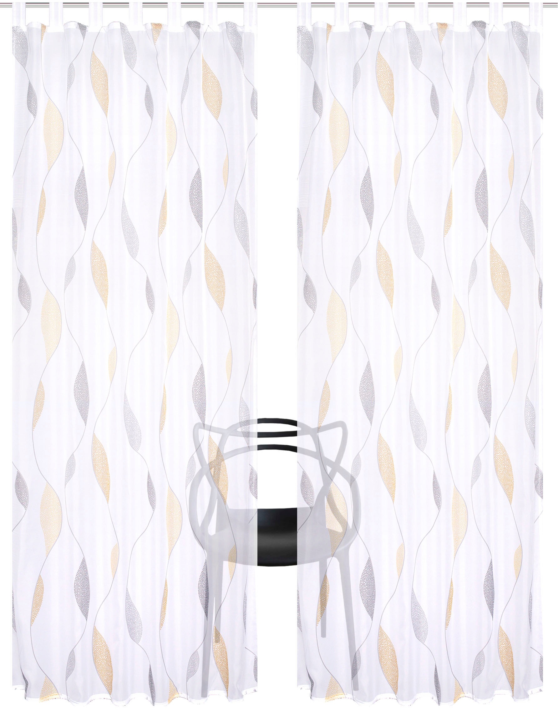 Thumbnail - HOME WOHNIDEEN Vorhang "PAOLO" Schlaufen 2 Stk. tlg. 2er Pack Schlaufenschal PAOLO bedruckt