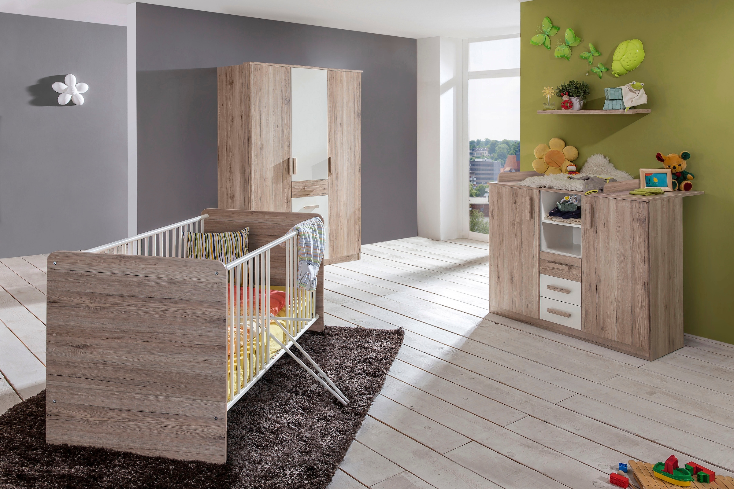 Wimex Babyzimmer-Komplettset "Bergamo" Set, 3 Stk. tlg. Bett + Wickelkommod günstig online kaufen
