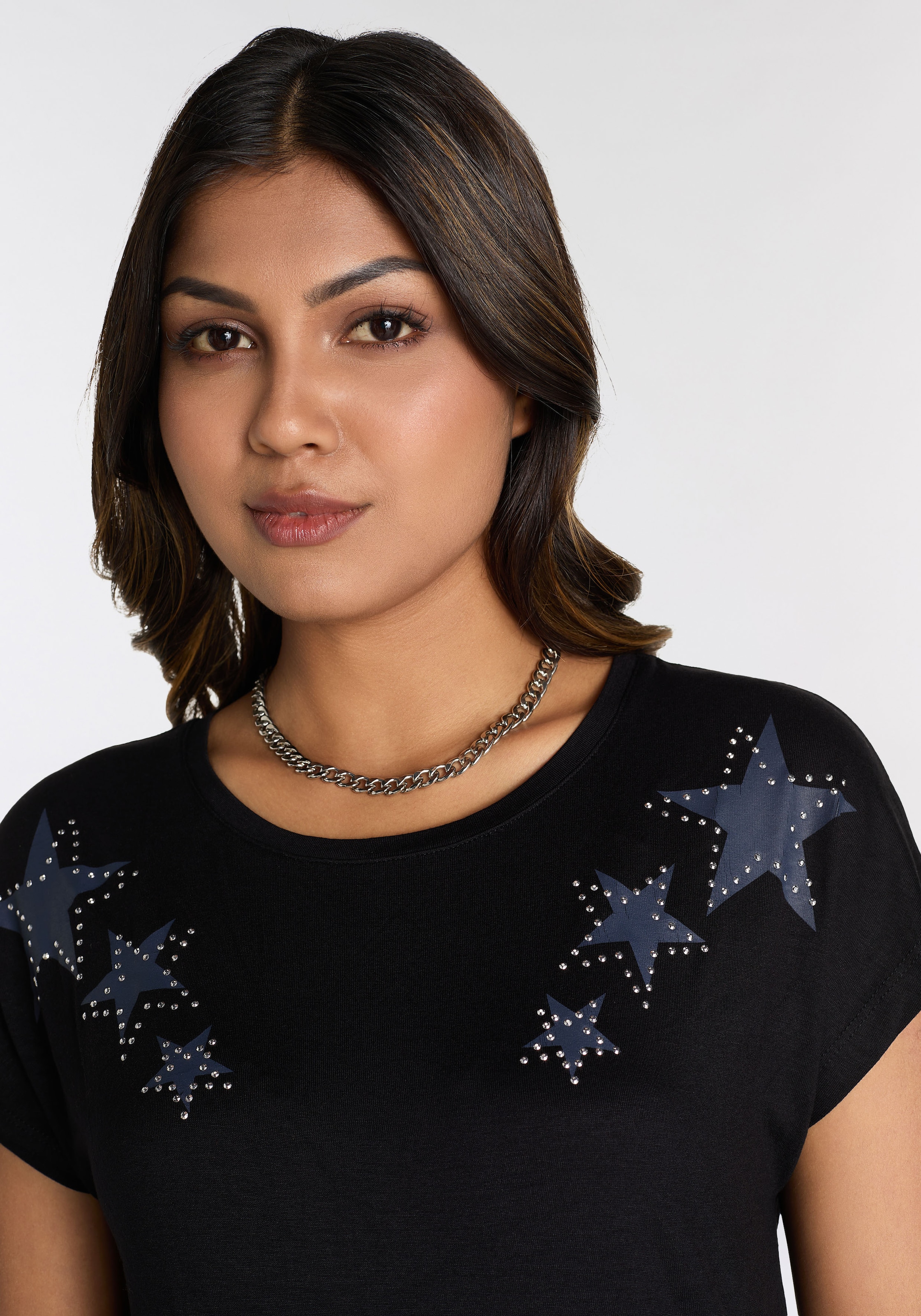 Laura Scott Kurzarmshirt, mit stylischen Sternen