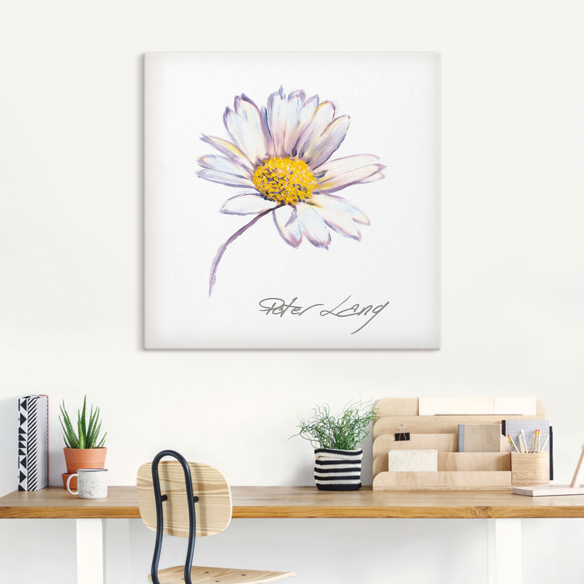 Artland Leinwandbild »Blume_weiß V«, Blumenbilder, (1 St.), auf Keilrahmen gespannt