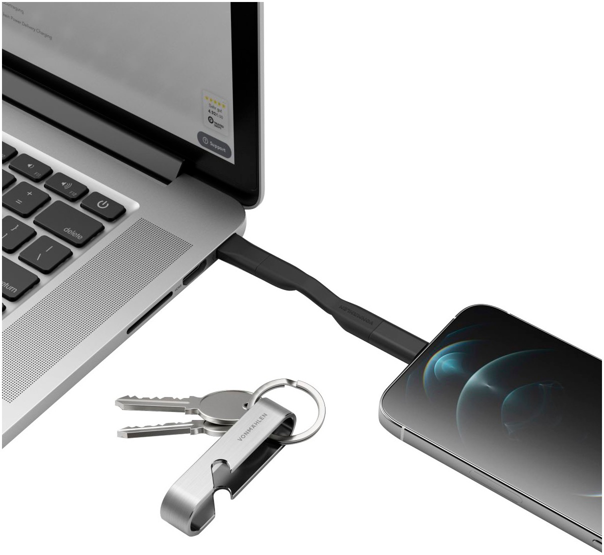 VONMÄHLEN Laptop-Kabel »High Six Cable«, Micro-USB-Lightning, USB Typ A-USB-C