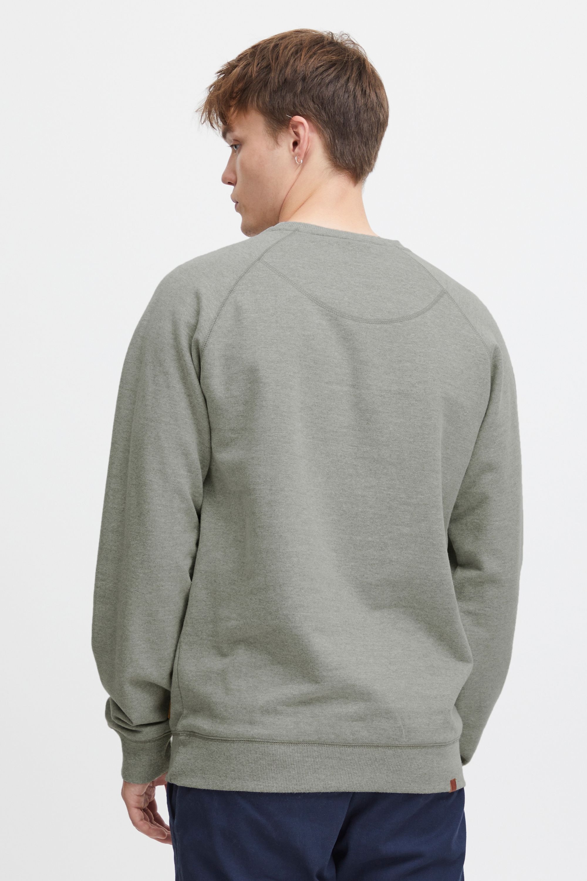 Longpullover BLEND "BHAlex", Herren, Gr. 3XL, zink mix, Sweatware, 60% Baumwolle, 40% Polyester, unifarben, regular fit, Rundhals, eingesetzt, Pullover Longpullover, Sweatpullover mit Raglanärmeln und elastischem Saum 3