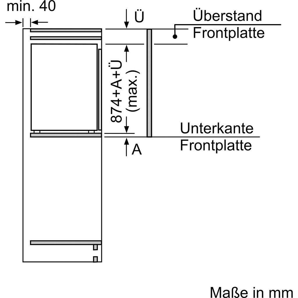 SIEMENS Einbaukühlschrank »KI21RADD0«, KI21RADD0, 87,4 cm hoch, 56 cm breit