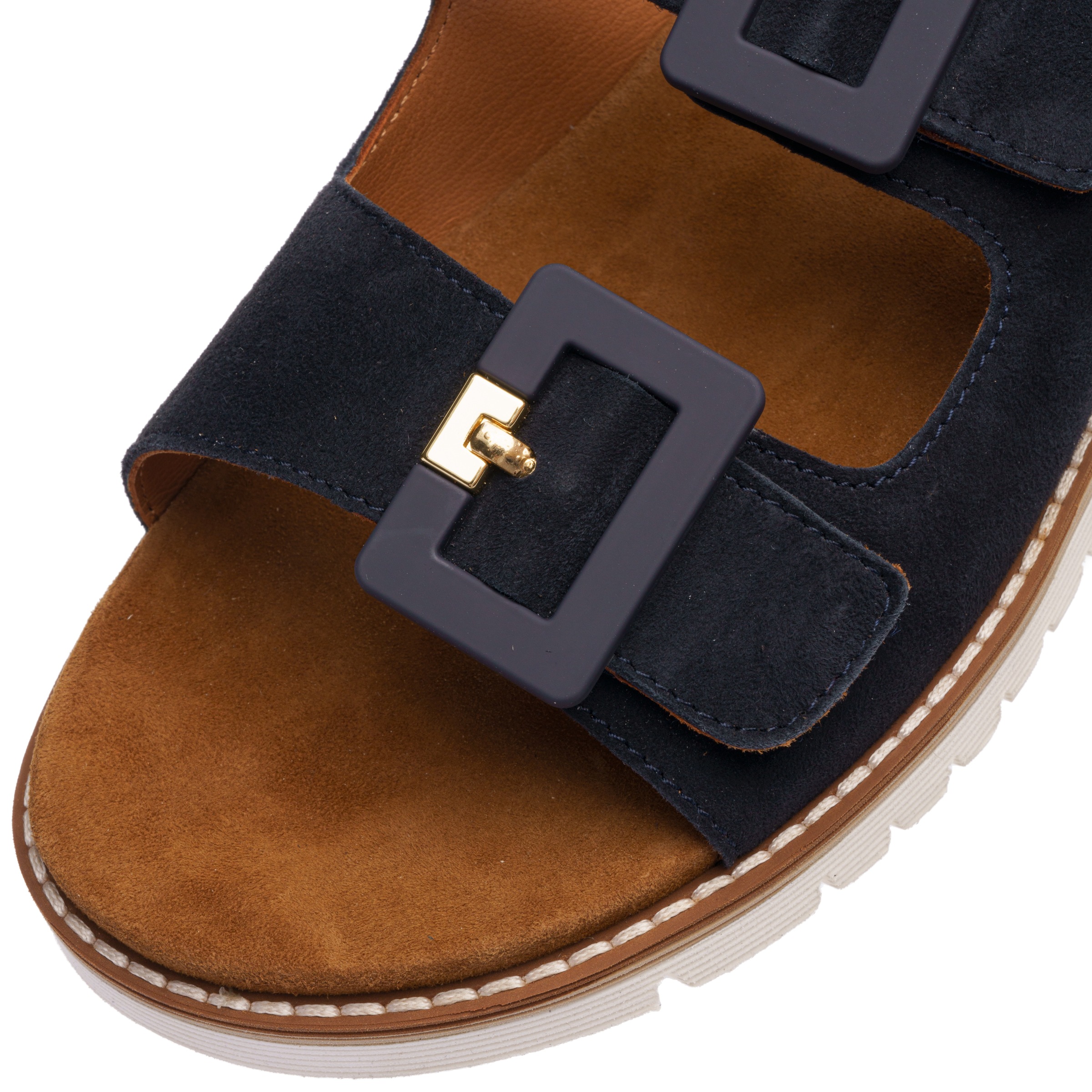 Pantolette ARA "KENT", Damen, Gr. 37, nachtblau, Ziegenveloursleder, unifarben, Schuhe Pantolette, Schlupfschuh, Hausschuh, Bequemschuh in Komfortweite G (= weit) 3