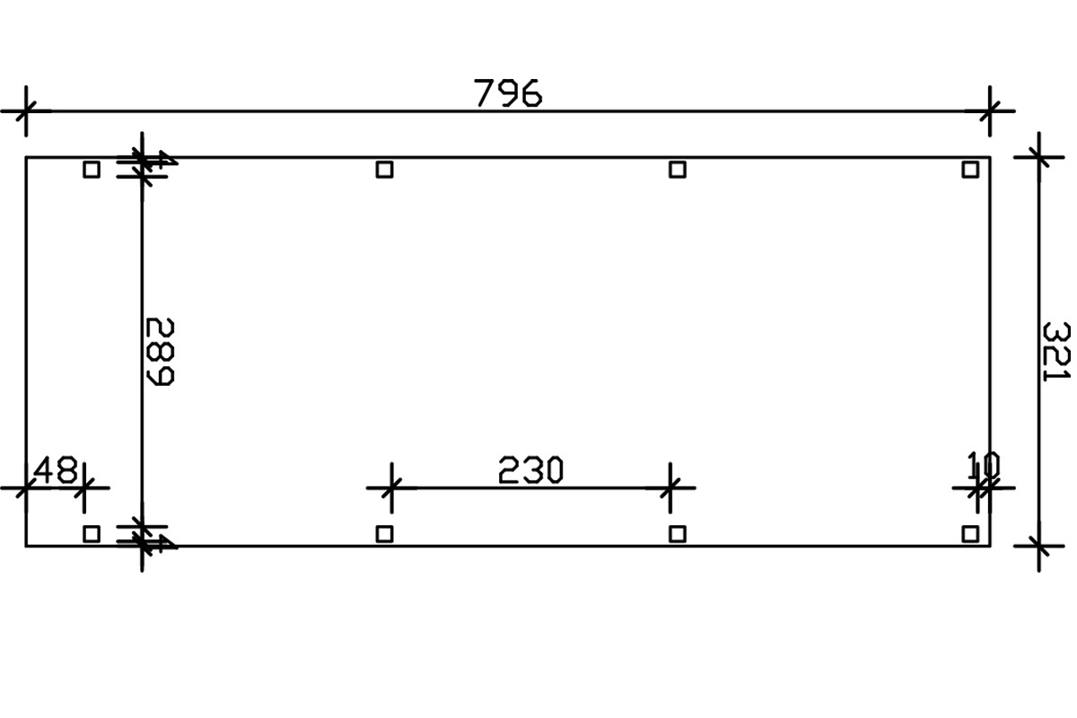 Skanholz Einzelcarport »Grunewald«, Leimholz-Nordisches Fichtenholz, weiß, mit Aluminiumdach