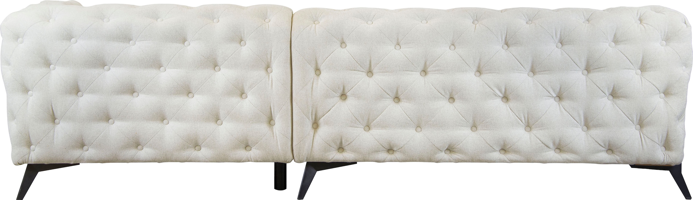 Leonique Chesterfield-Sofa »Amaury L-Form«, Chesterfield-Optik, Breite/Tiefe je 262 cm, Fußfarbe wählbar