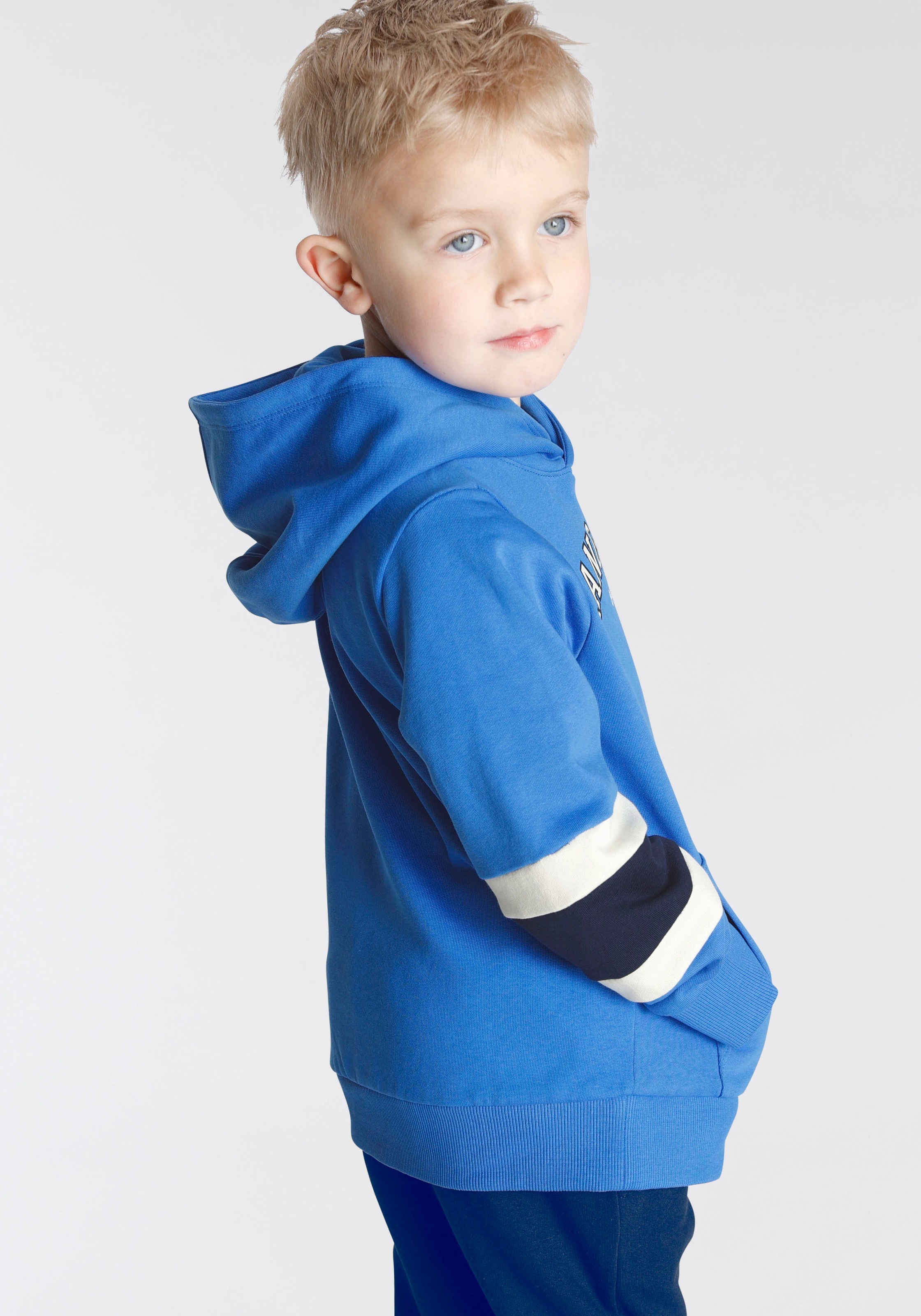KangaROOS Kapuzensweatshirt »Colorblocking«, Jungen an den bestellen BAUR für mit | Streifen Ärmeln, Mini