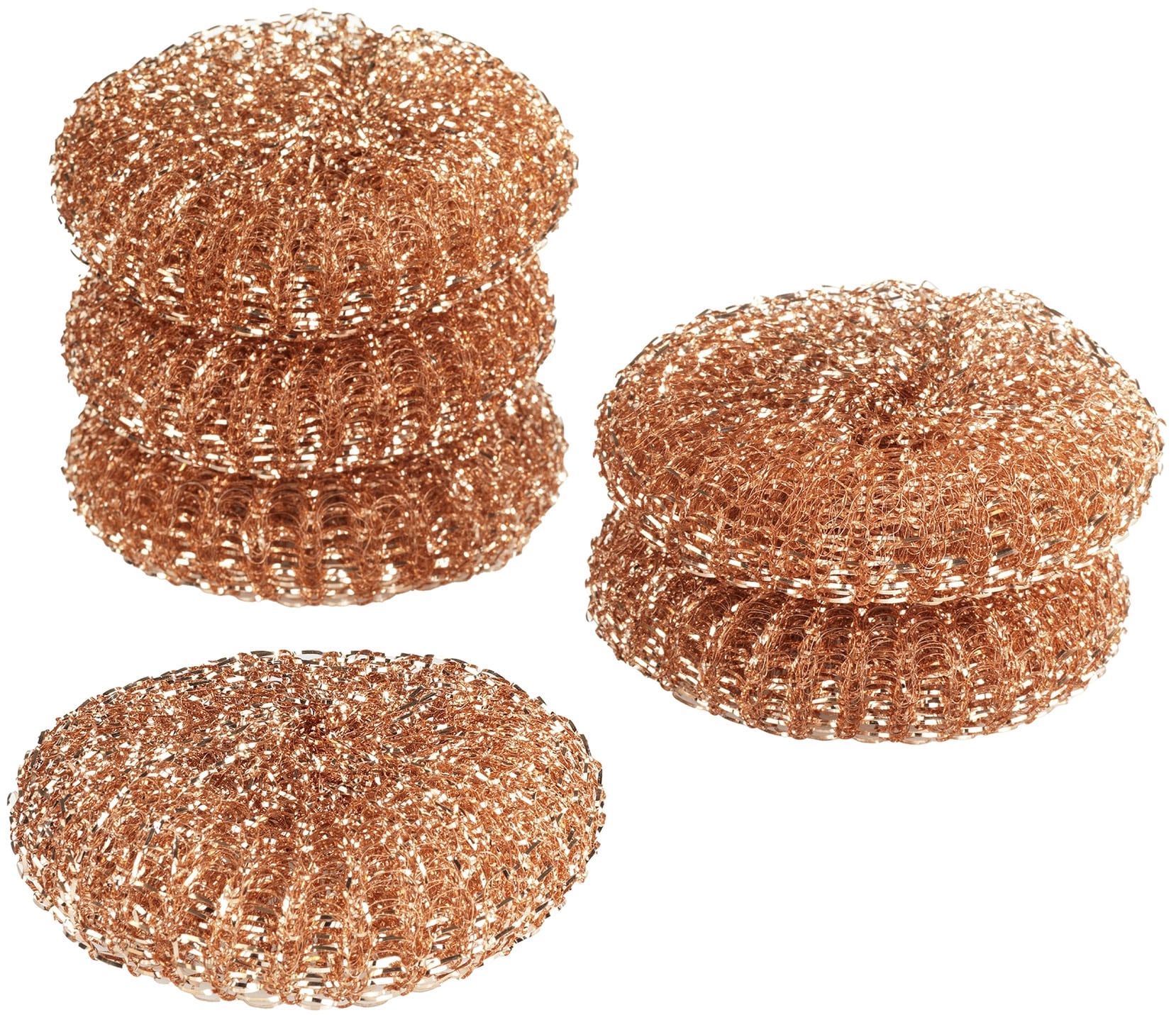 MAXIMEX Reinigungsschwamm "Kupfer-Putzlinge", H:2,2cm Ø:9cm, braun, Schwämme, entfernen hartnäckigen Schmutz, Eingebranntes und Rost, rostfrei