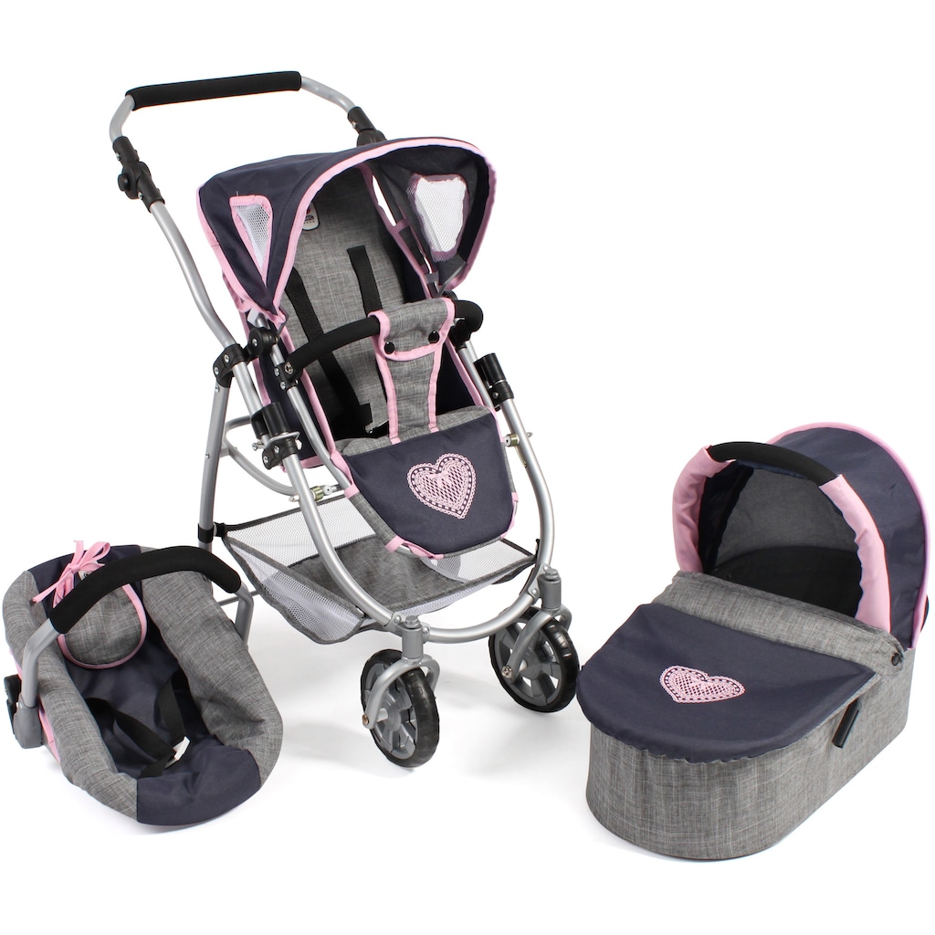 CHIC2000 Kombi-Puppenwagen »Emotion All In 3in1, Grau-Navy«