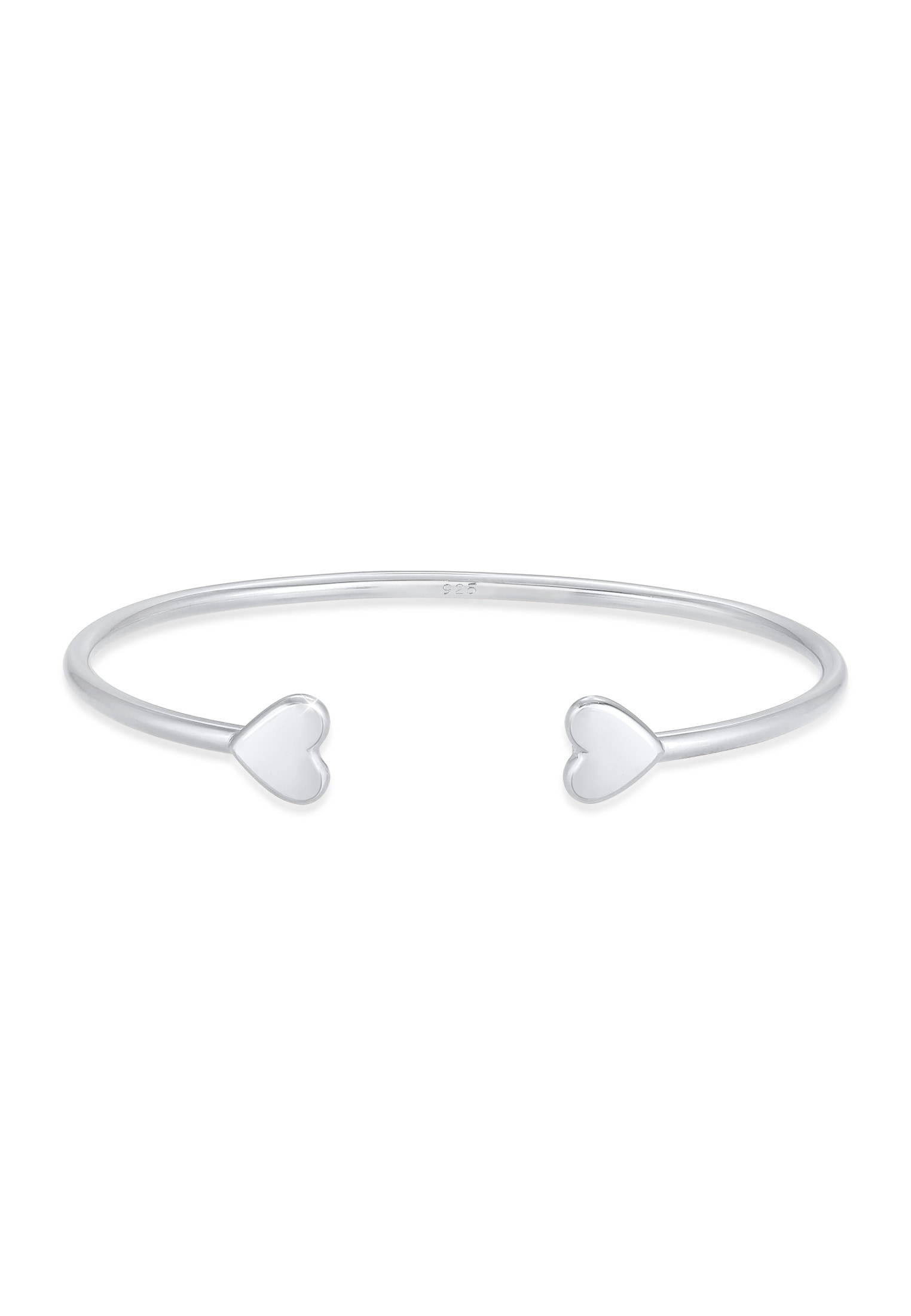 ELLI PREMIUM Damen Armreif "Armband Armreif Herz Liebe Love 925 Sterling Silber", Silber 925 (Sterlingsilber), silber, Silber 925 (Sterlingsilber),