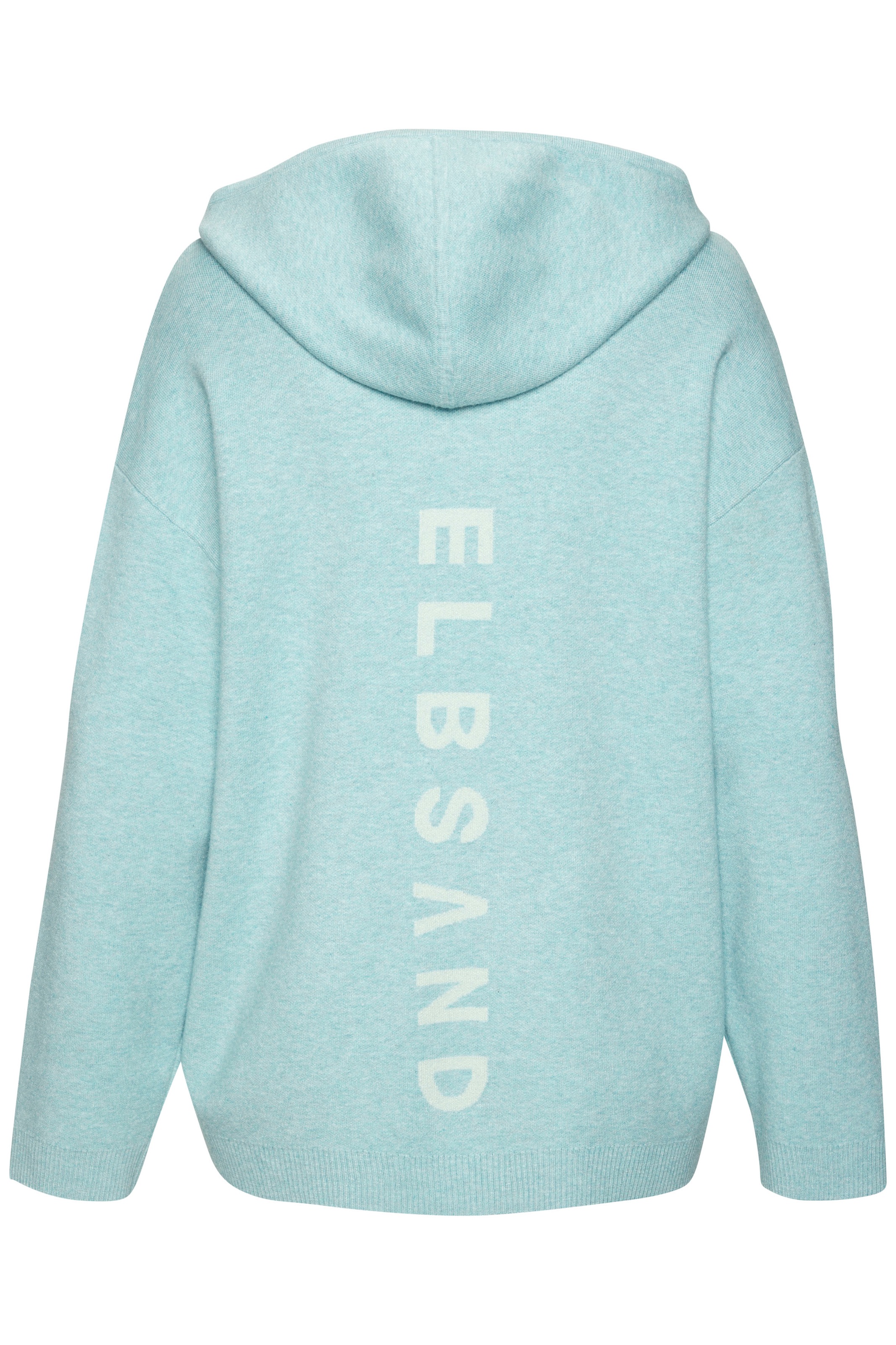 Kapuzenpullover ELBSAND, Damen, Gr. 40/42, blau, Feinstrick, Obermaterial: 50% Viskose, 28% Polyester, 22% Nylon, meliert, unifarben, bequem hüftlang, Rippstrickbündchen, Pullover Kapuzenpullover, aus hochwertigem Strick, Loungewear 3