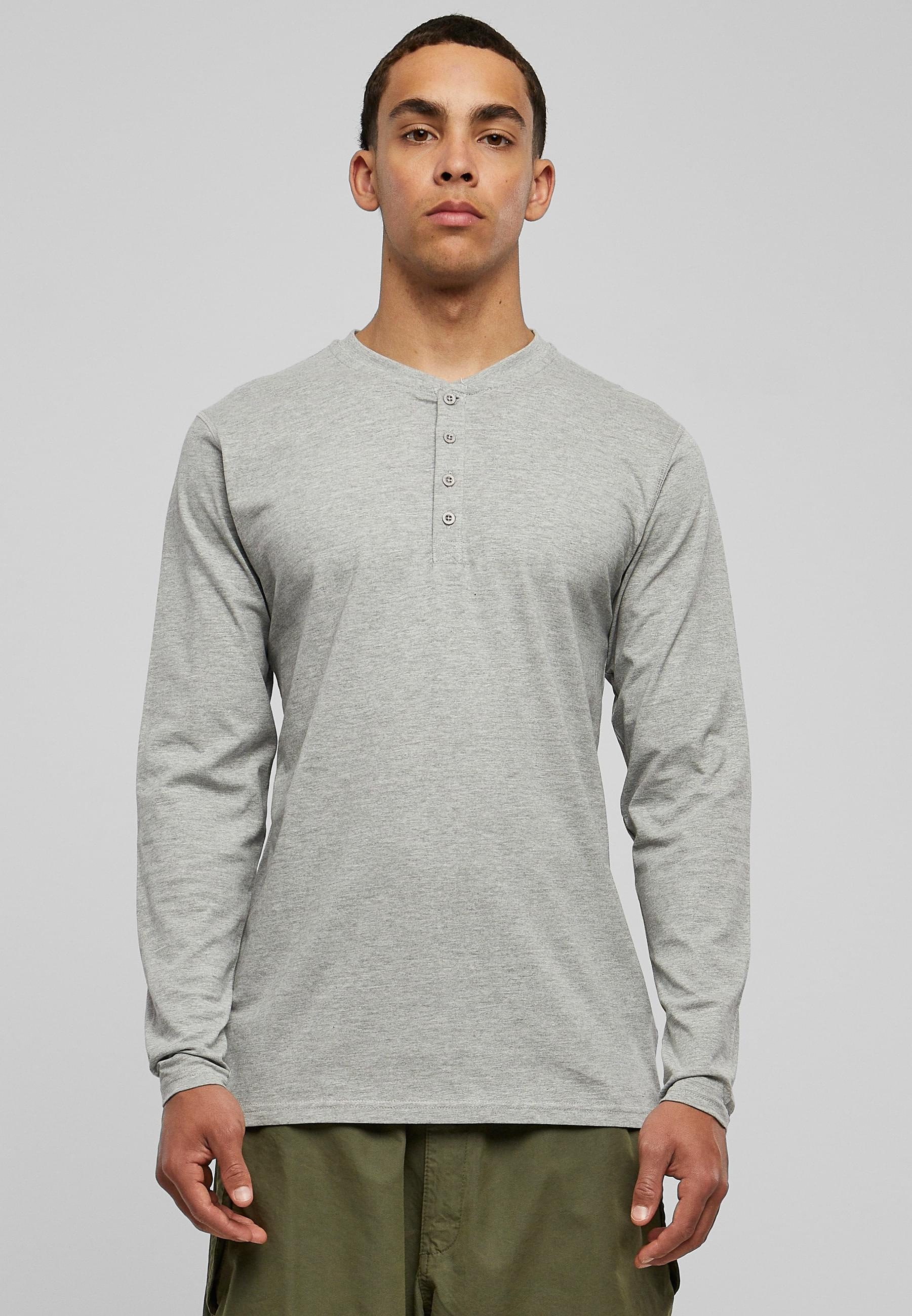 URBAN CLASSICS T-Shirt »Urban Classics Herren Basic Henley L/S Tee«, (1 tlg.)