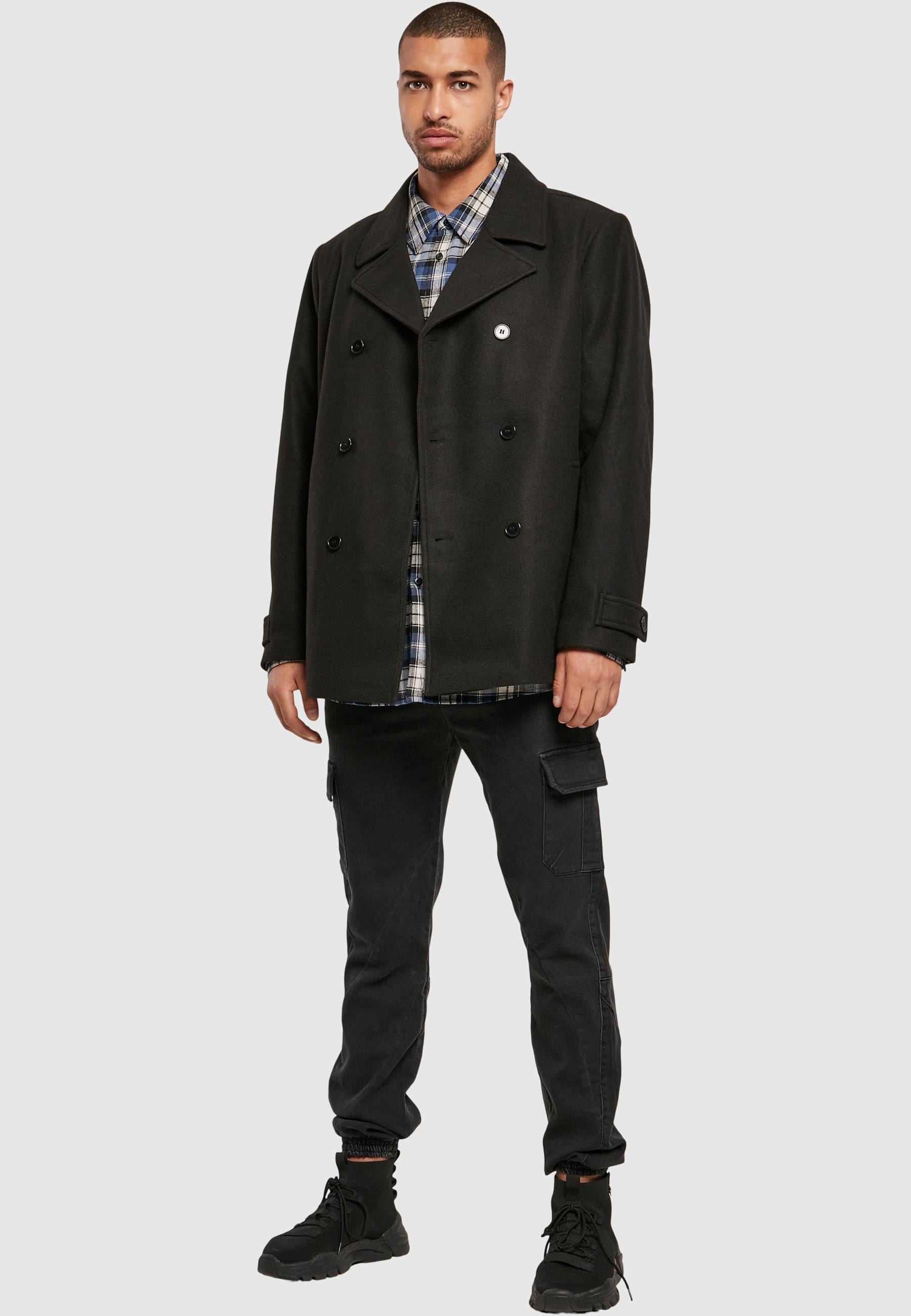 URBAN CLASSICS Allwetterjacke »Urban Classics Herren Classic Pea Coat«, (1 St.), ohne Kapuze