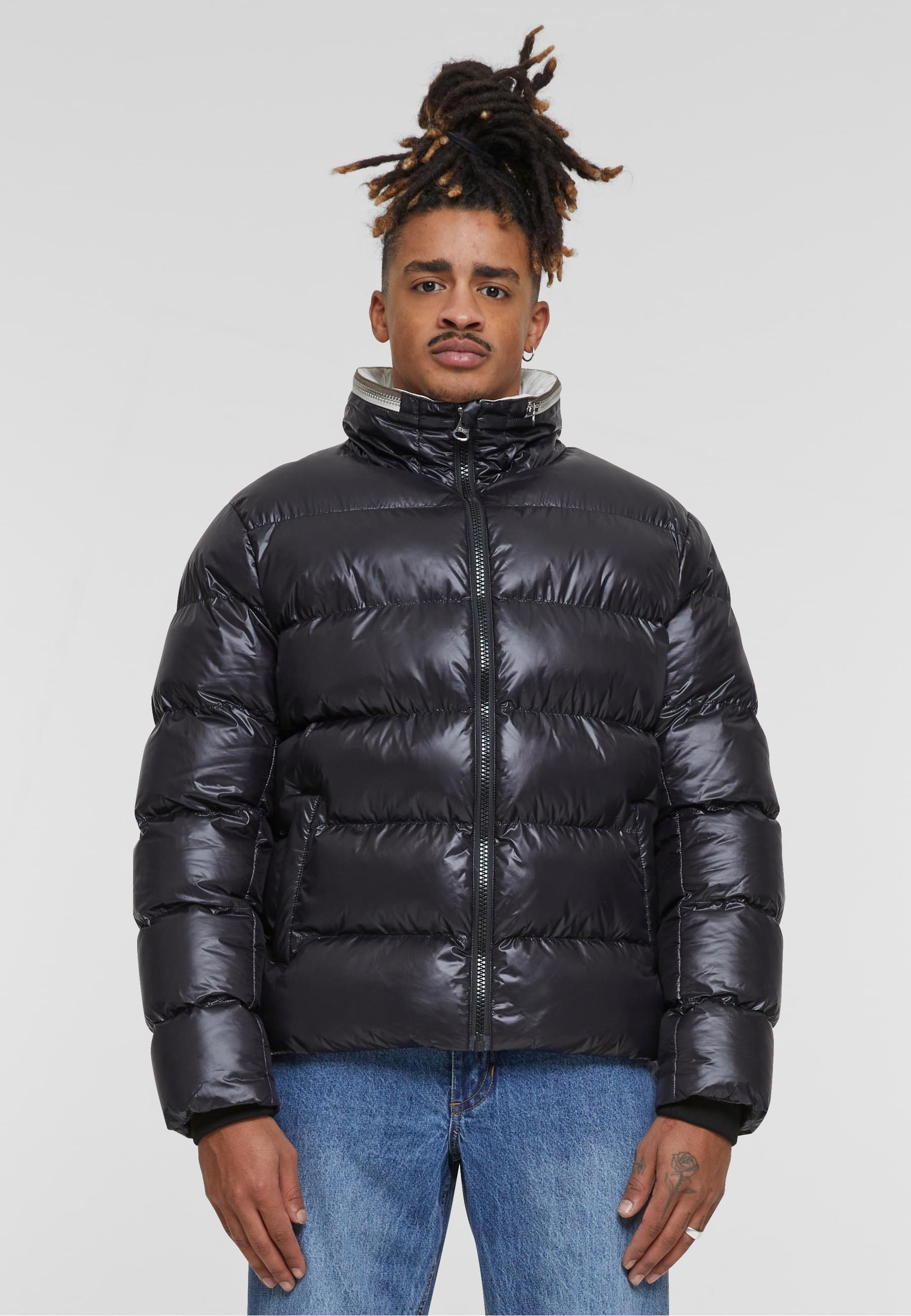 URBAN CLASSICS Winterjacke »Urban Classics Recycled Zip neck Puffer Jacket«, (1 St.), ohne Kapuze