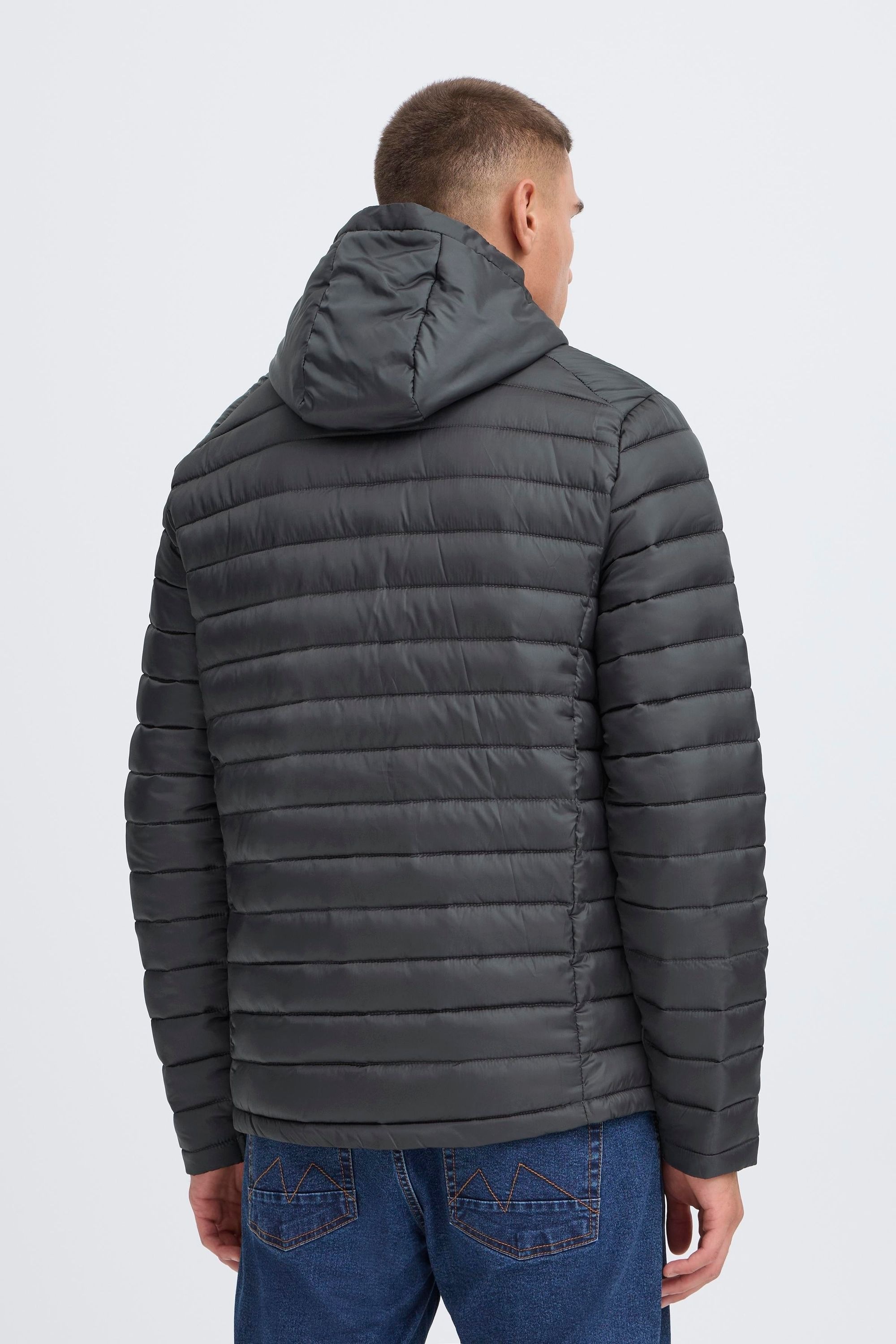 Steppjacke BLEND "BHRomi", Herren, Gr. L, forged iron, 100% Polyester, unifarben, normal normal, ohne Ausschnitt, Jacken Steppjacke, Klassische Steppjacke mit Kapuze 6