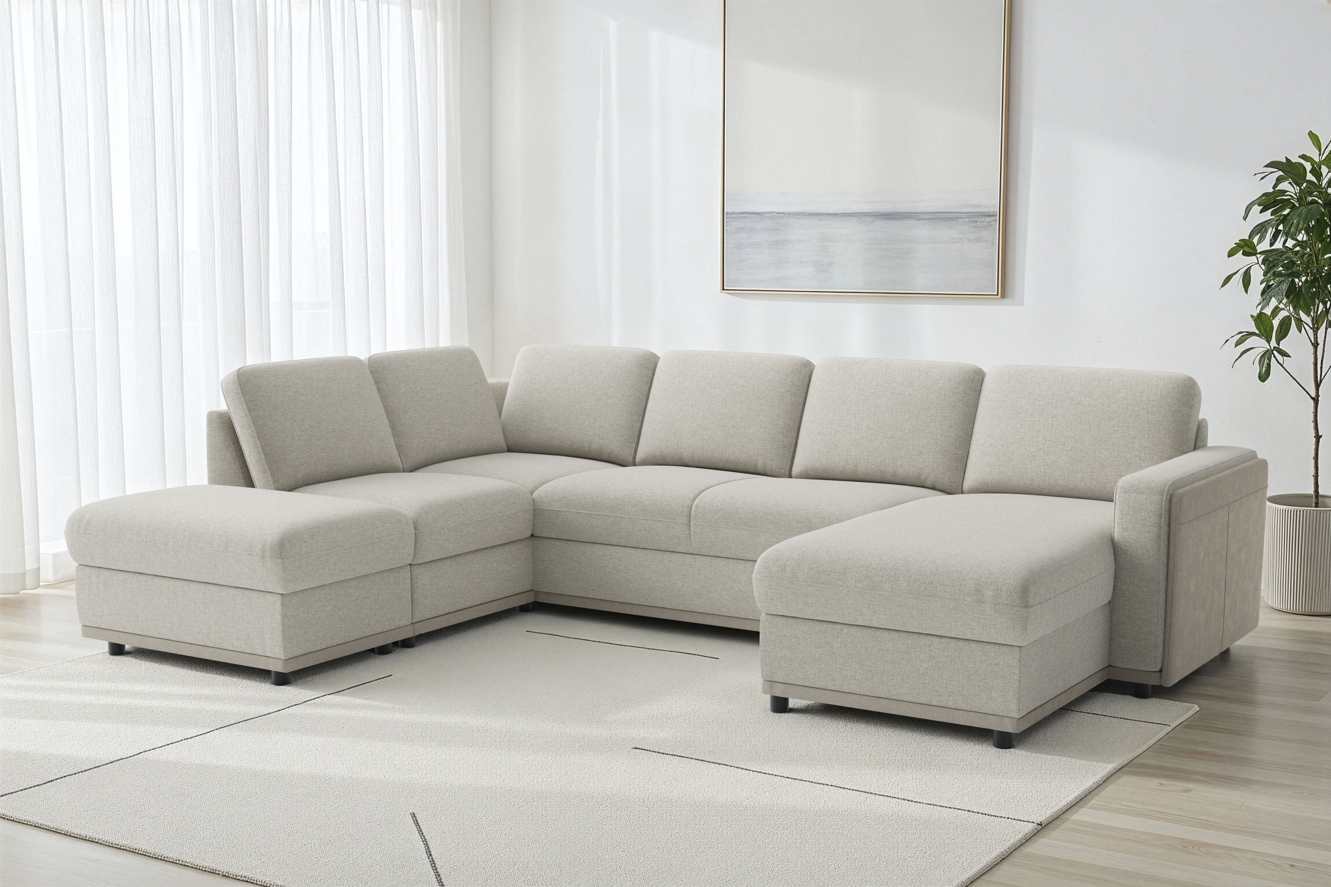sit&more Wohnlandschaft "Cordoba" wahlweise mit Schlaffunktion und Bettkasten oder Stauraum