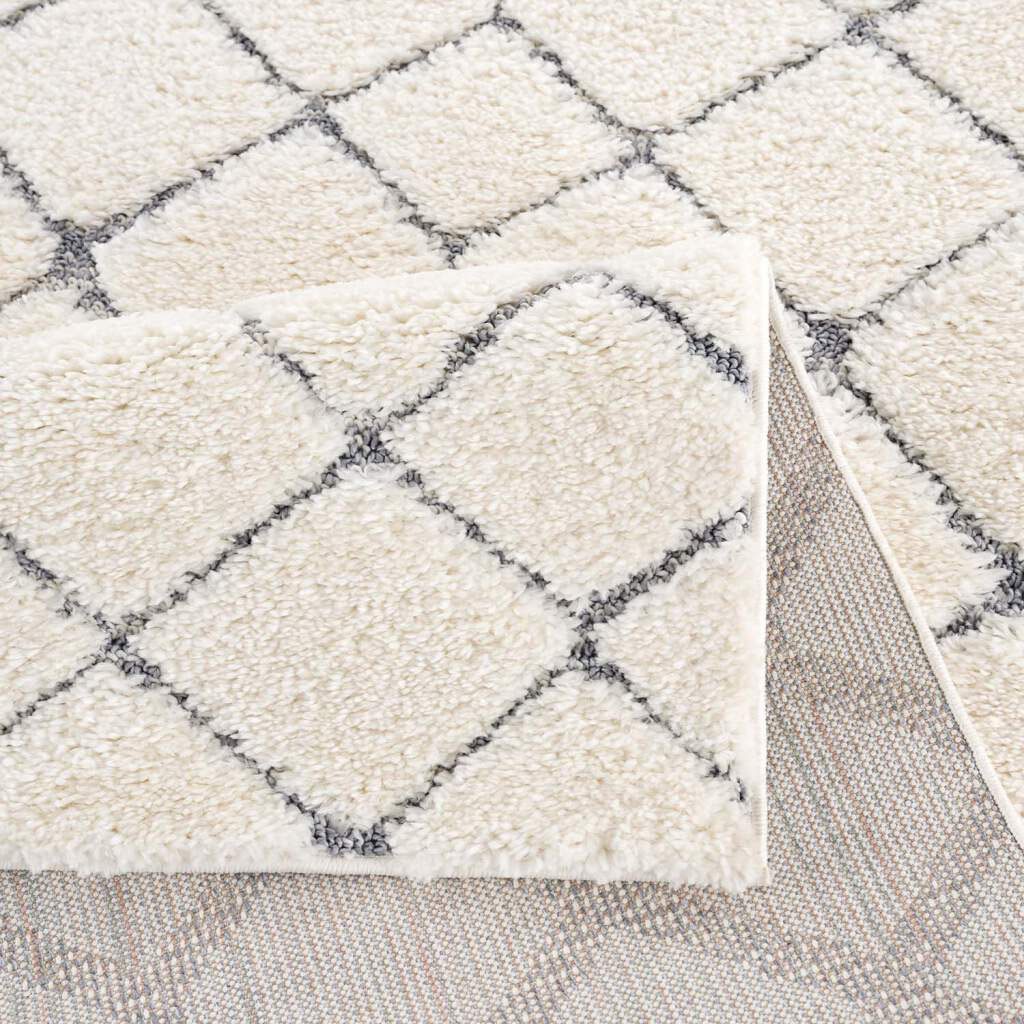Hochflor-Teppich CARPET CITY "Focus 4499", beige (creme), B:160cm H:20mm L:230cm, Polypropylen, Teppiche, Läufer, Boho, Hochtief-Muster/ 3D-Effekt, für Wohnzimmer, Schlafzimmer 3