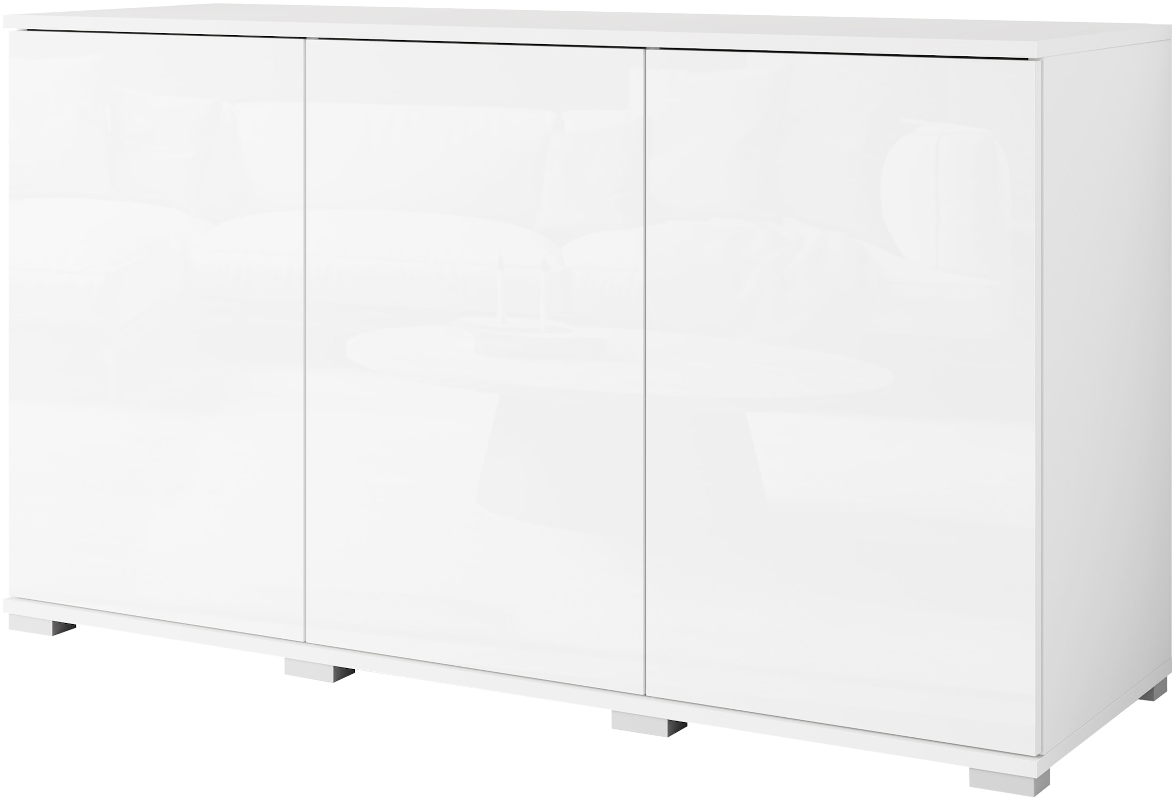 INOSIGN Sideboard »Kenia, moderne grifflose Kommode mit 3 Türen, Breite 120 cm«, (1 St.), Push-to-Open-Fronten, höhenverstellbaren Einlegeböden