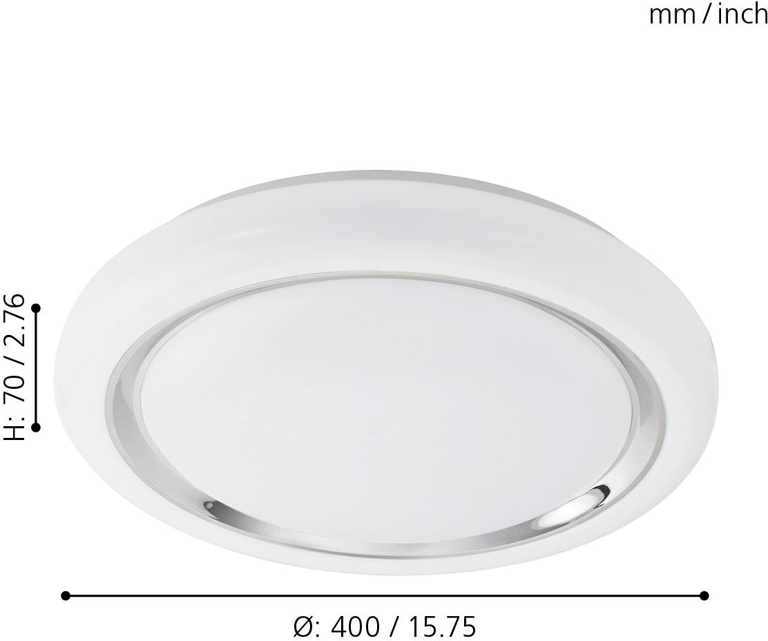 Wandlampe | Deckenleuchte, 1 40 »CAPASSO«, mit Ø: Deckenleuchte Chromring, flammig-flammig, Chrom BAUR Weiß, Farbe EGLO und cm