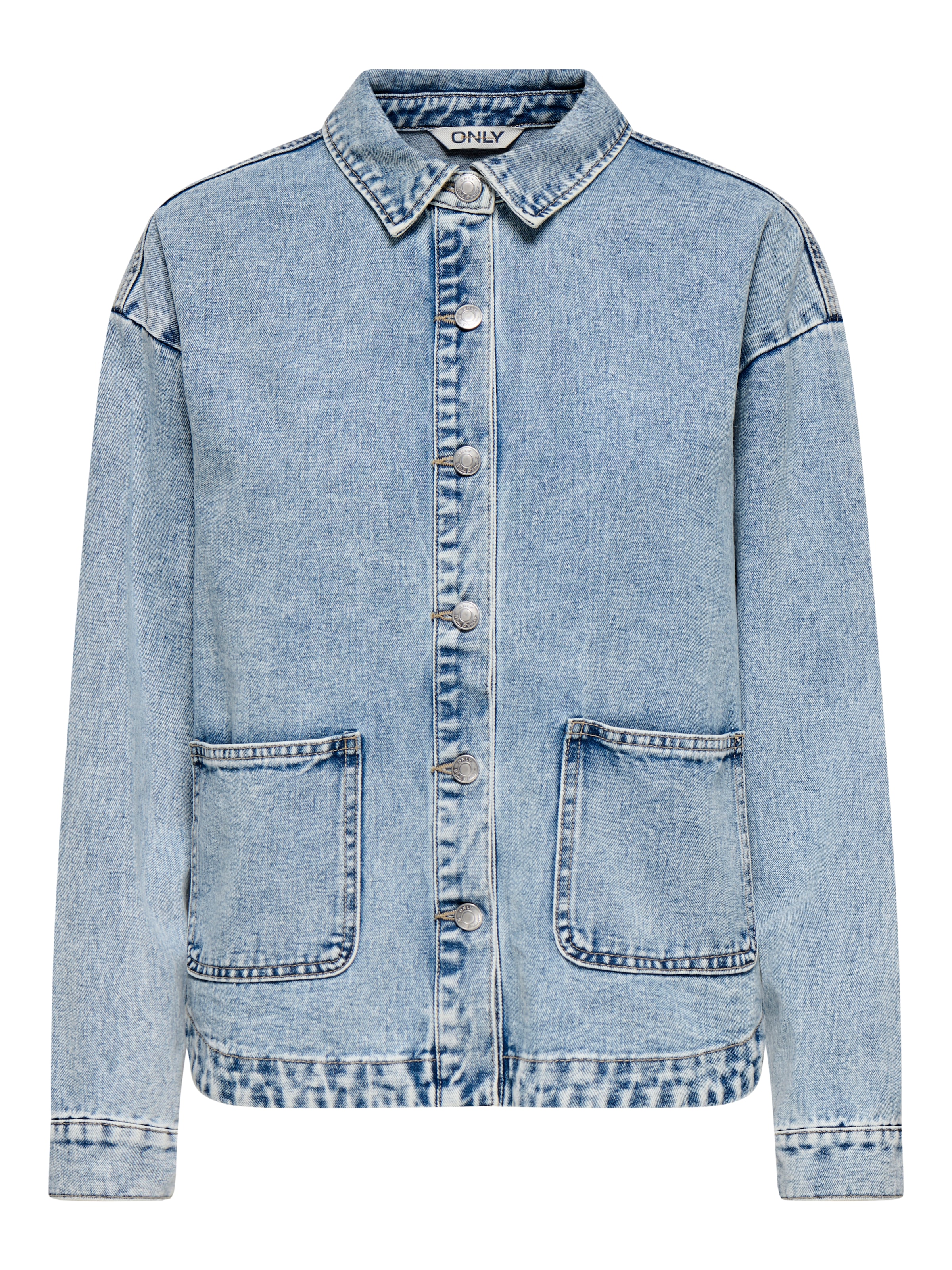 ONLY Jeansjacke "ONLLARA LS DNM SHACKET GUA NOOS" Baumwollmischung günstig online kaufen