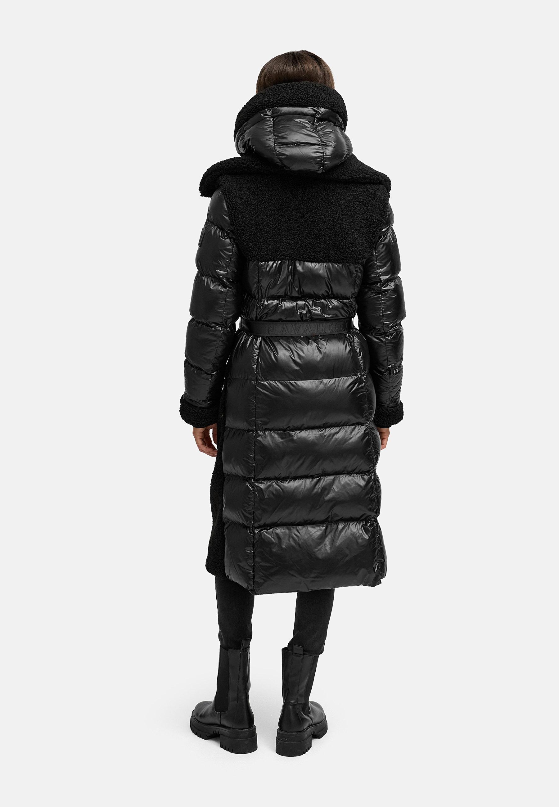 Navahoo Wintermantel »Kuscheltraum 14«, Modischer Damen Plüschmantel aus angesagtem Materialmix