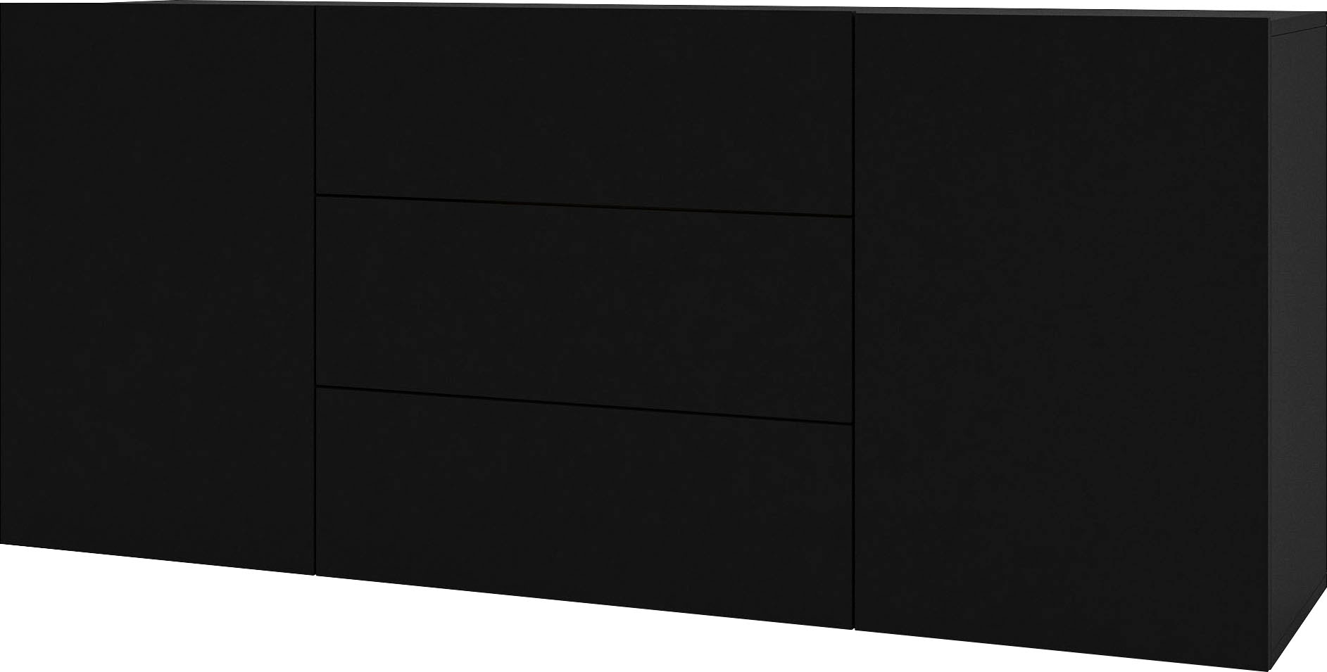 INOSIGN Sideboard »Ava, Breite 140 cm, hängend und stehend montierbar«, moderne grifflose Kommode, Schubladenschrank, 2Türen/3Schubkästen