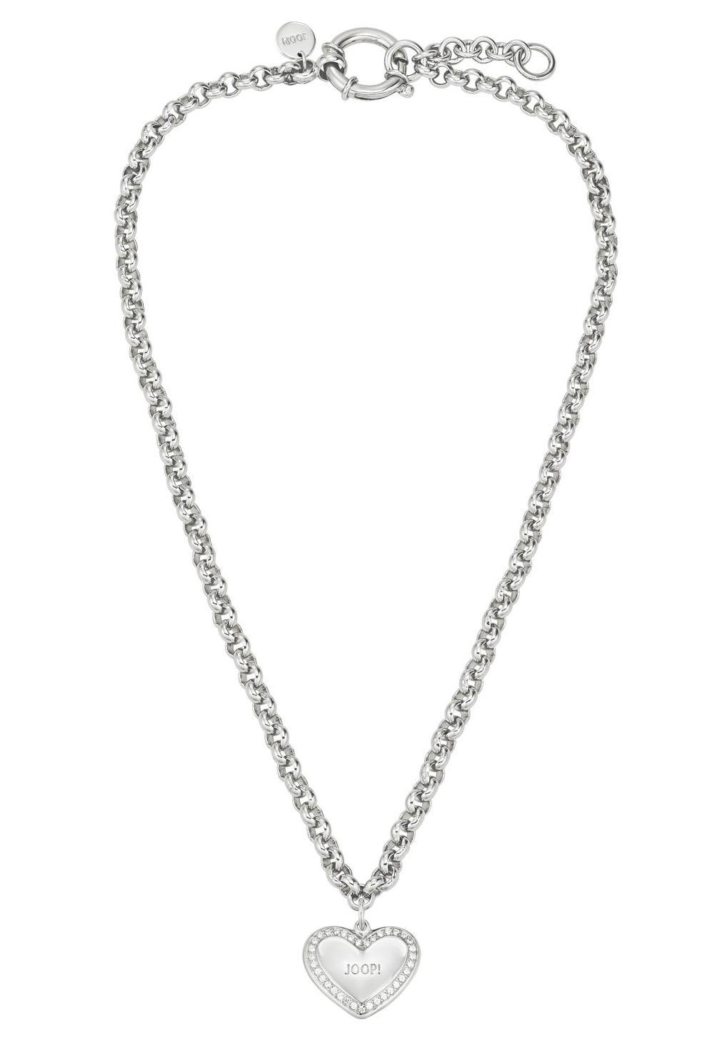 JOOP! Kette mit Anhänger »Herz, 2024891«, mit Zirkonia (synth.)