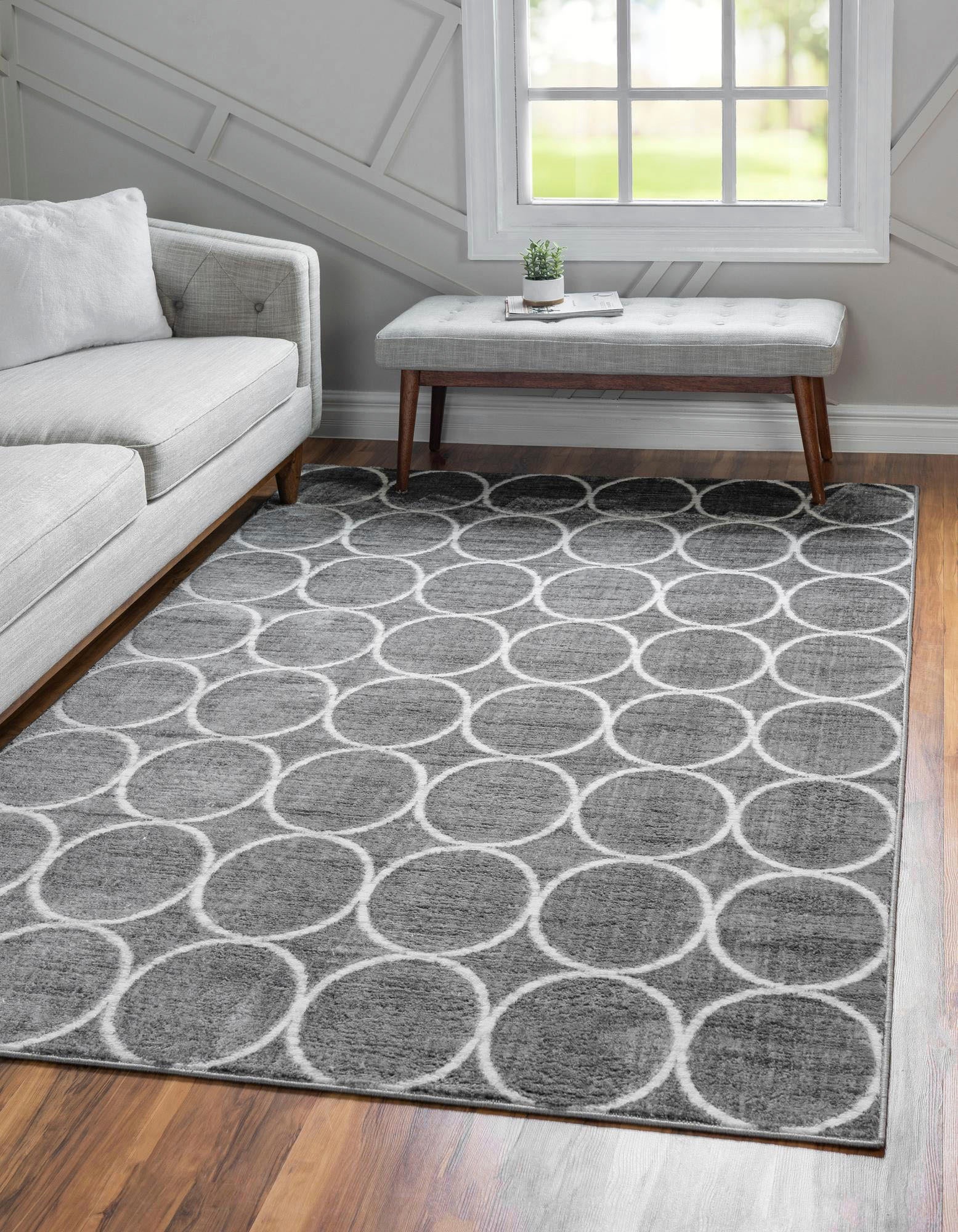 Myflair Möbel & Accessoires Teppich »Titan Trellis Lagerräumung«, rechteckig, 13 mm Höhe, Kurzflor, gewebt, modernes Design, Motiv Kreise