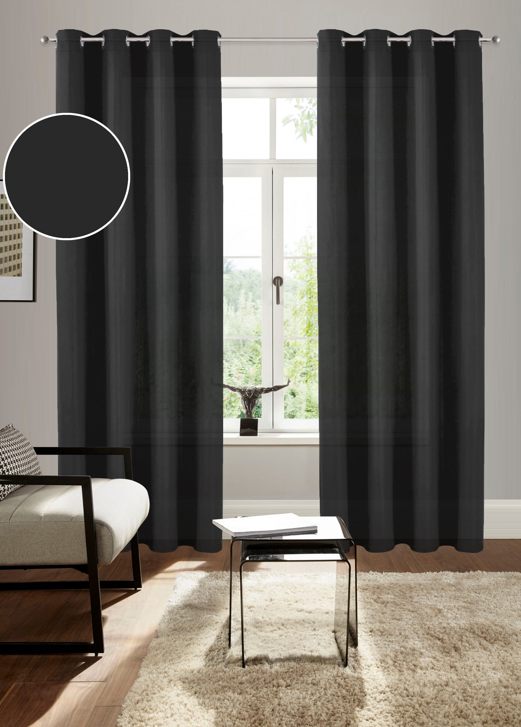 Bruno Banani Vorhang "Lagan" Ösen 2 Stk. tlg. 2-er Set, gewebt, Microfaser, günstig online kaufen
