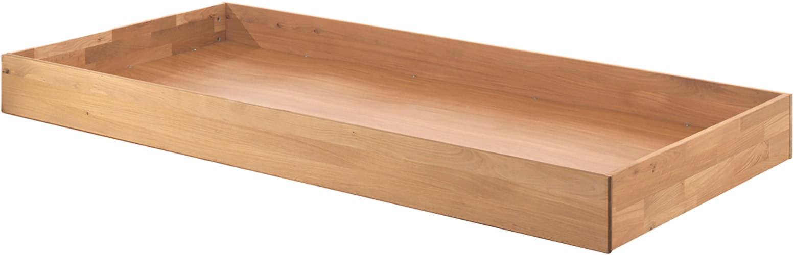 Vipack Bettschubkasten Made in Europe, mit Rollenführung, 90x90cm, auch als Stauraum nutzbar, Eiche geölt