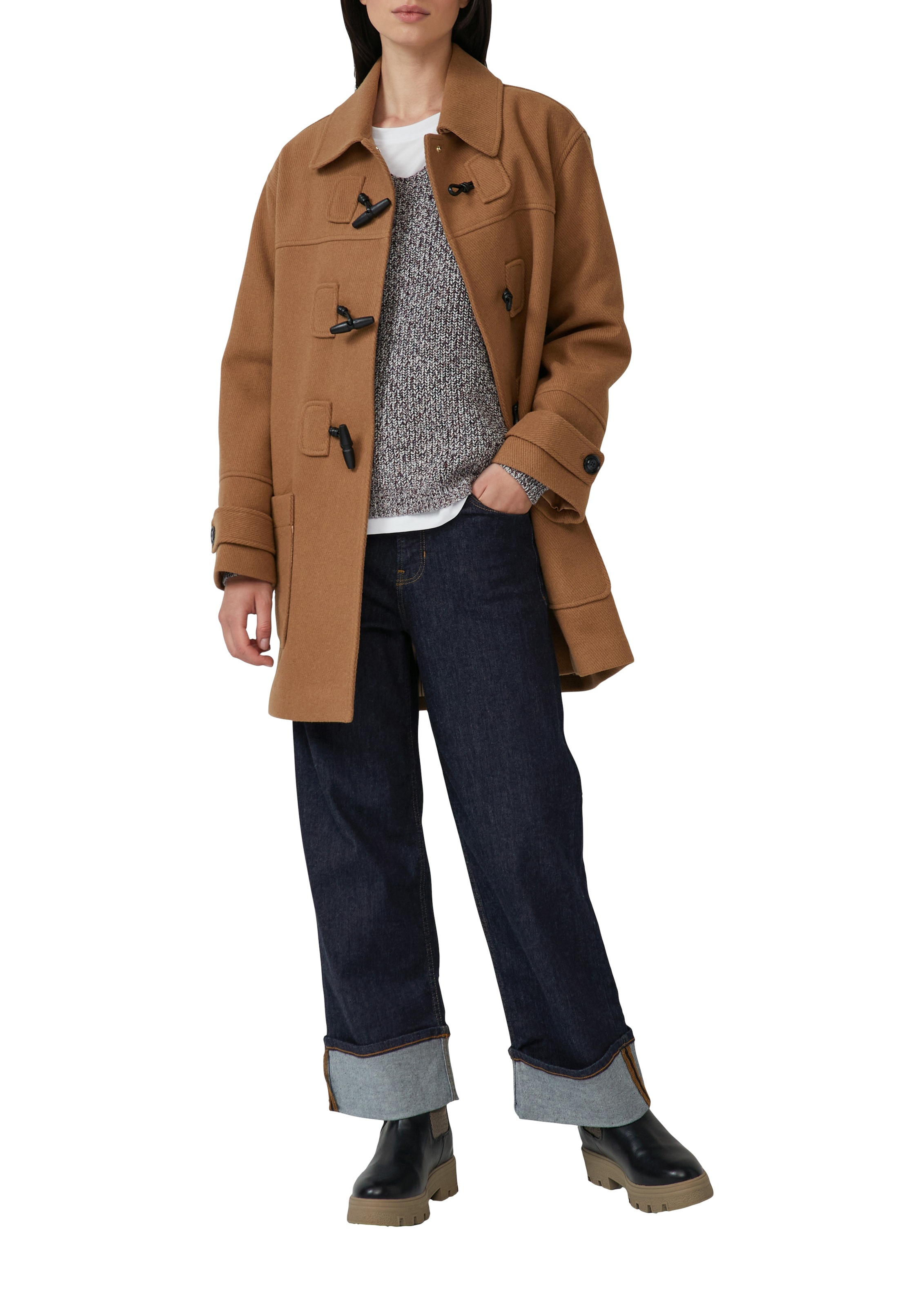 s.Oliver Strickpullover, mit V-Ausschnitt, meliert