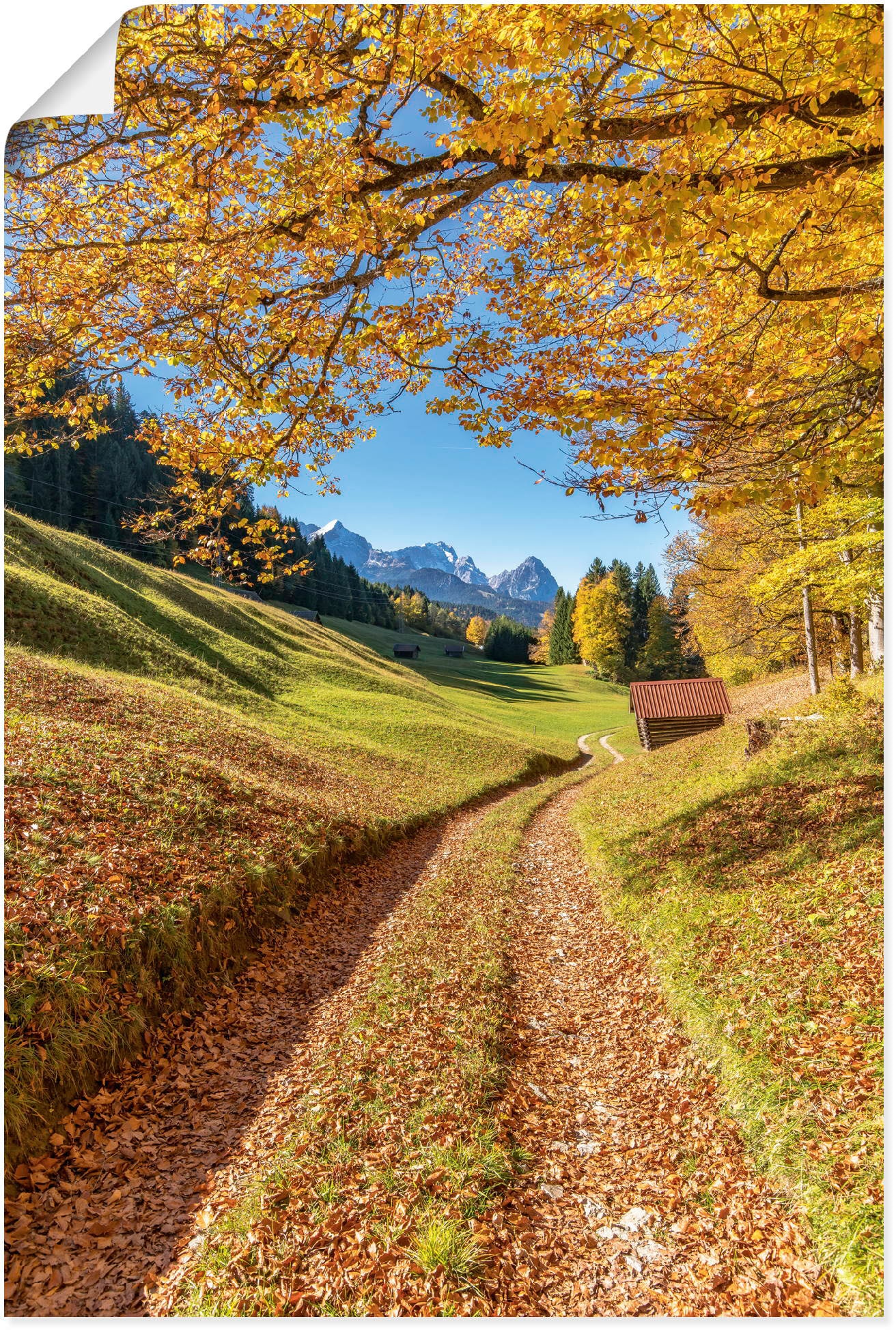 Artland Wandbild Alubild, versch. Leinwandbild, Poster oder (1 »Herbst & BAUR | als in in Bayern«, Berge kaufen Wandaufkleber Alpenbilder, Größen St.)