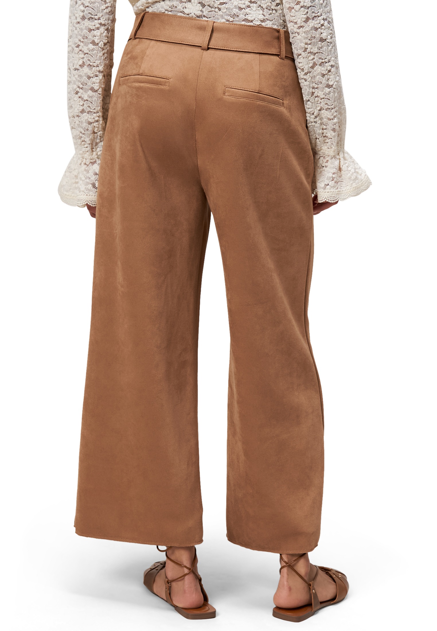 Zero Stoffhose »zero Damen Hose in Wildlederoptik 26 Inch«, Gürtel