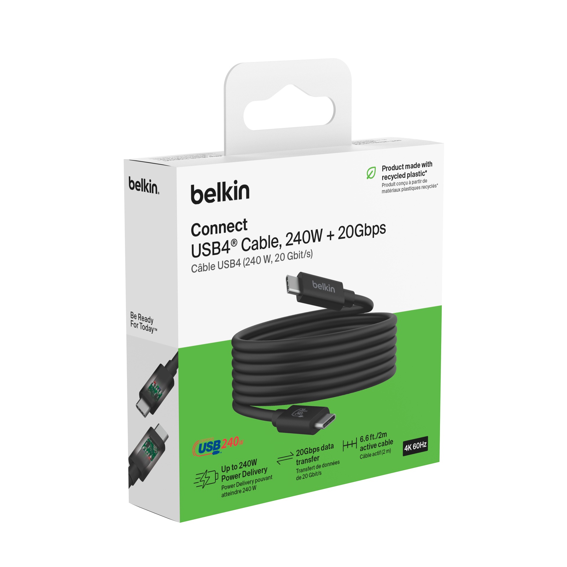 Belkin USB-Kabel »Connect«, USB-C-USB-C, 200 cm, USB4 USB-C / USB-C, 240W, 20 Gbit/s