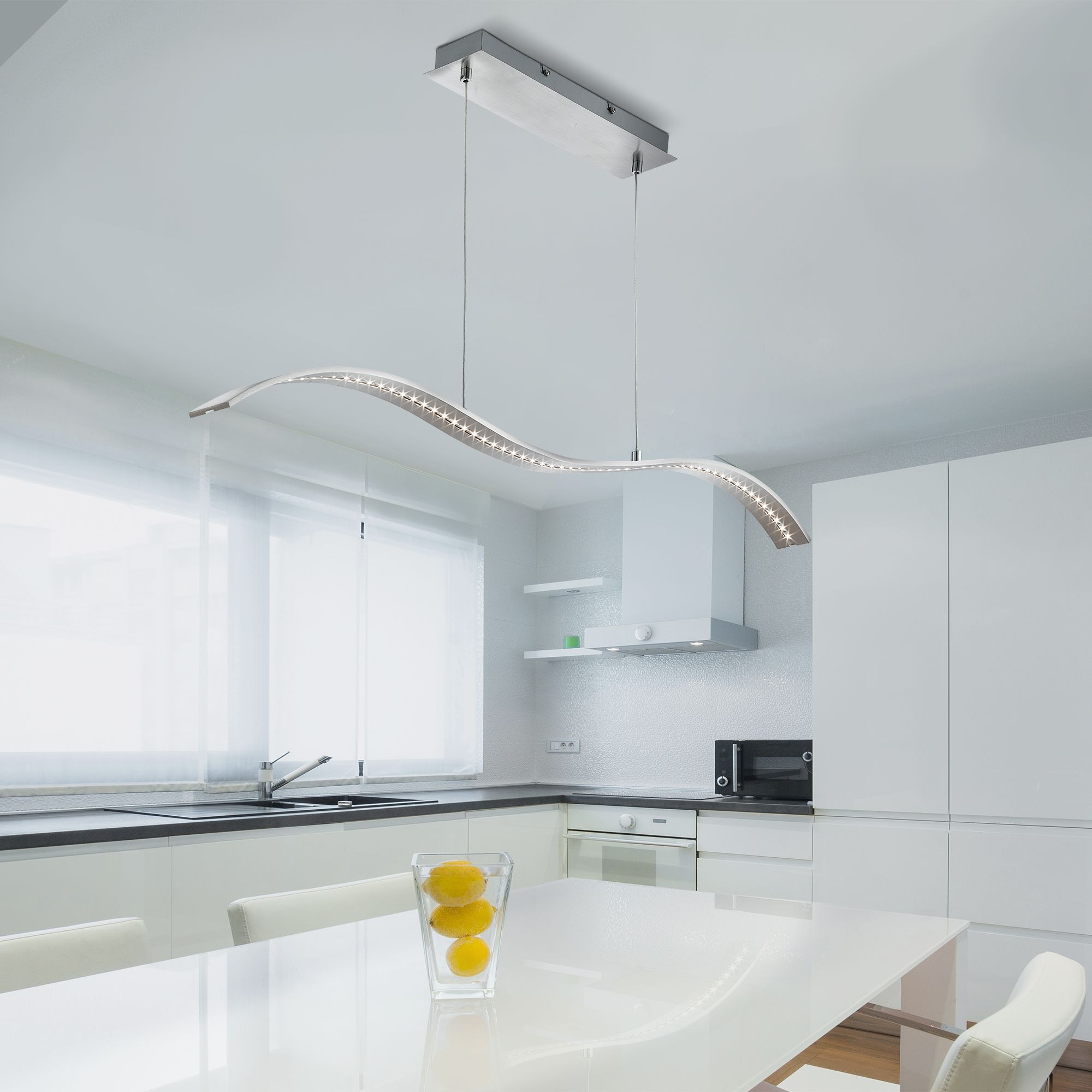 Searchlight Hängeleuchte »Wing Bar Pendant - Satin Silver Metal« LED-Modul 1 Stk. Warmweiß