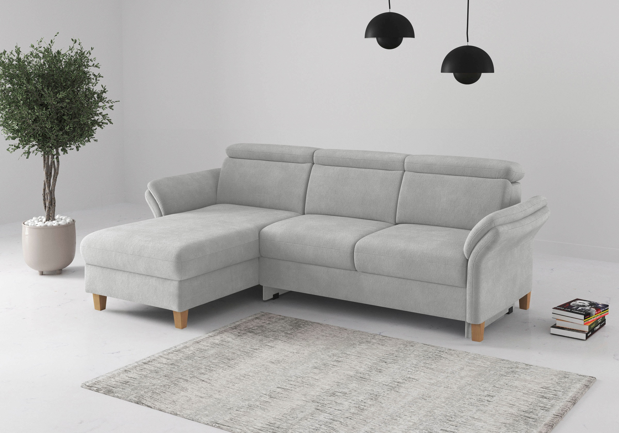 OTTO home Ecksofa "Glendale, L-Form" inkl. Kopfteilverstellung, wahlweise mit Vorziehsitz und Bettkasten