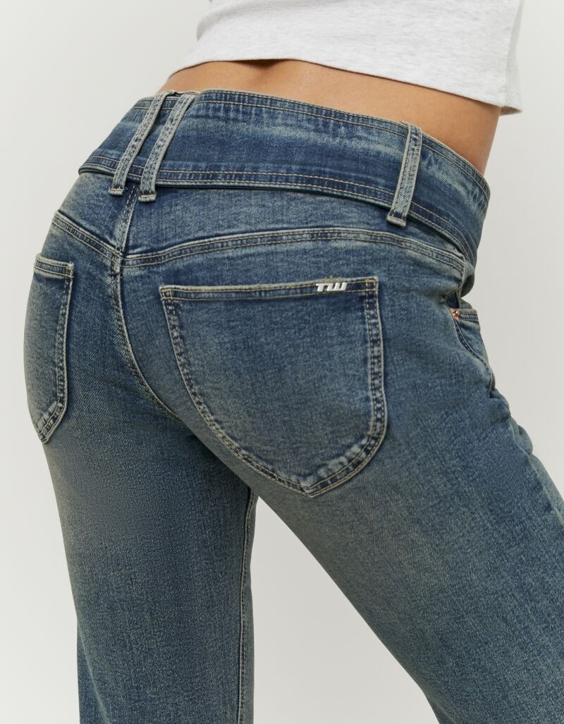 Thumbnail - Tally Weijl Bootcut-Jeans "SPADECINTY" Baumwollmischung, Mid Waist mit Bootcut und Gürtel