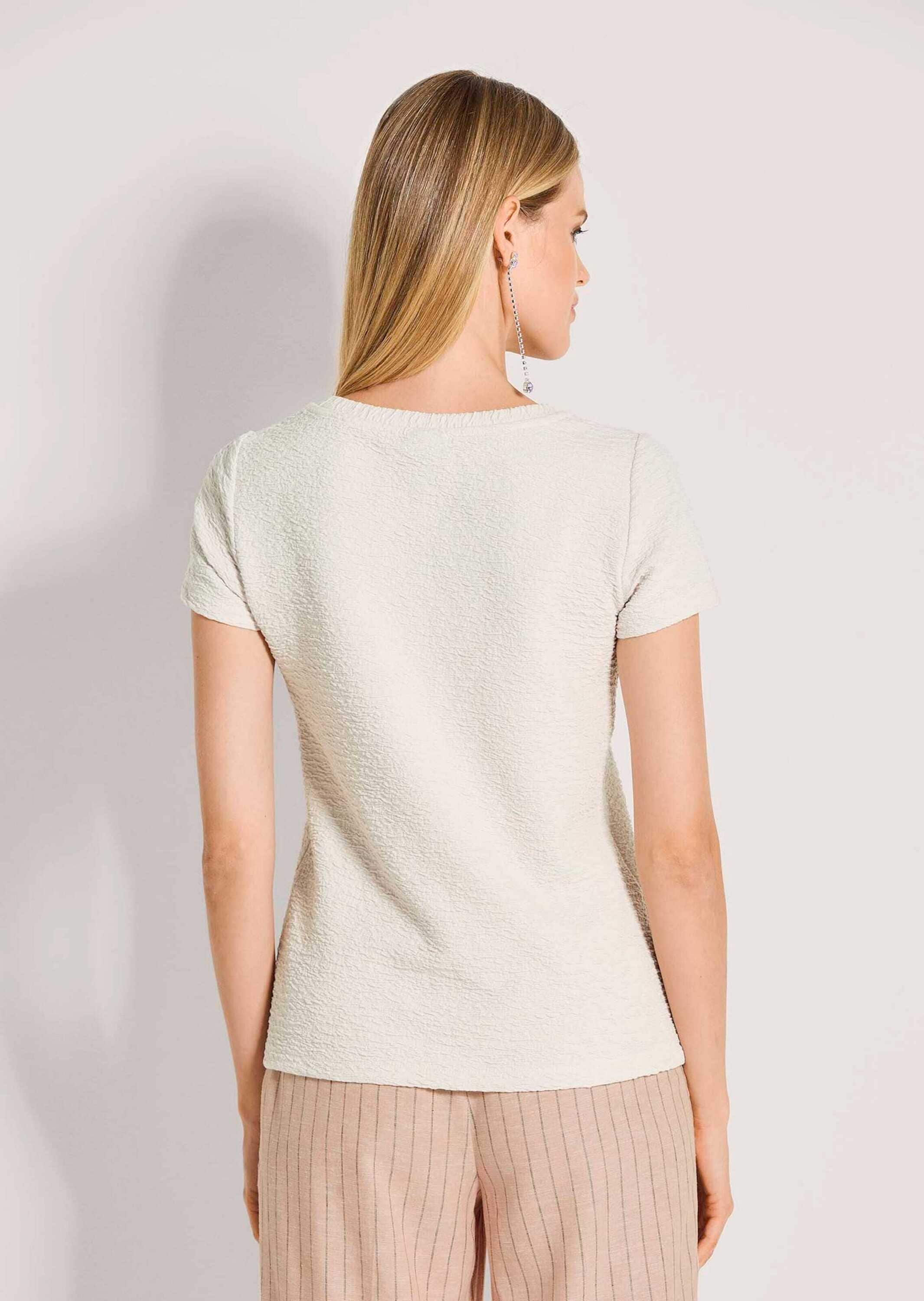 MADELEINE Kurzarmshirt »Shirt Elegantes Basic-Shirt, Kreppqualität« Kreppgewebe