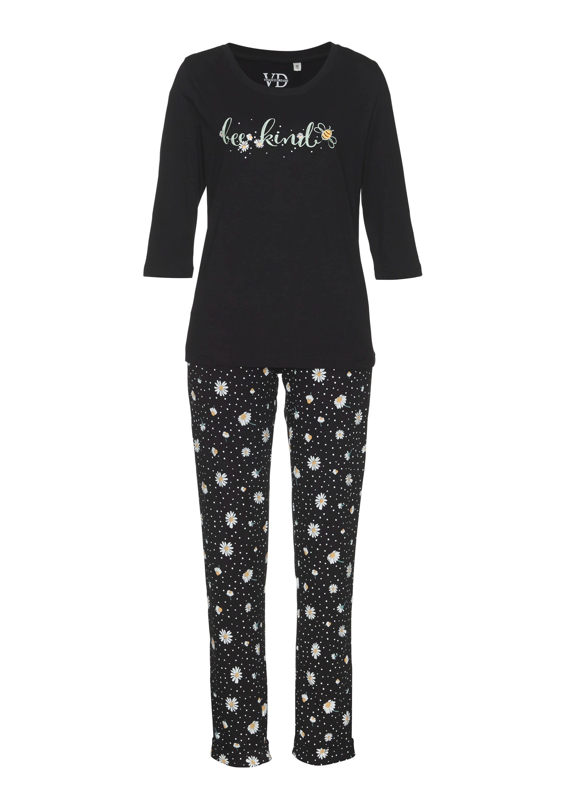 Vivance Dreams Pyjama, (2 tlg.), mit Gänseblümchen-Druck günstig online kaufen