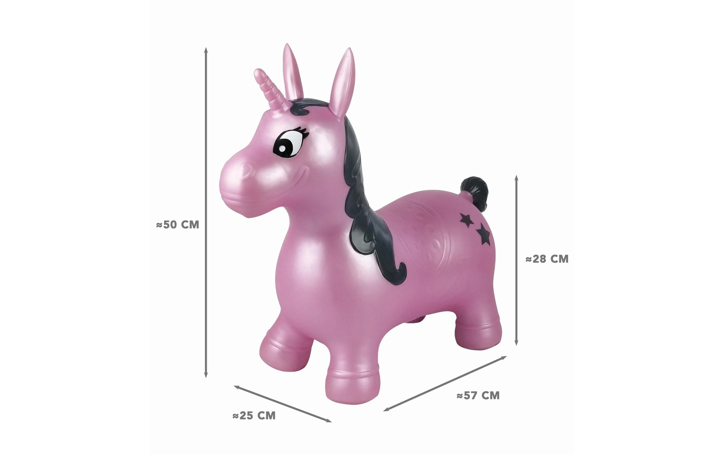 Lexibook® Hüpftier »Einhorn 50 cm« Schnell aufzublasen mit der mitgelieferten Handpumpe
