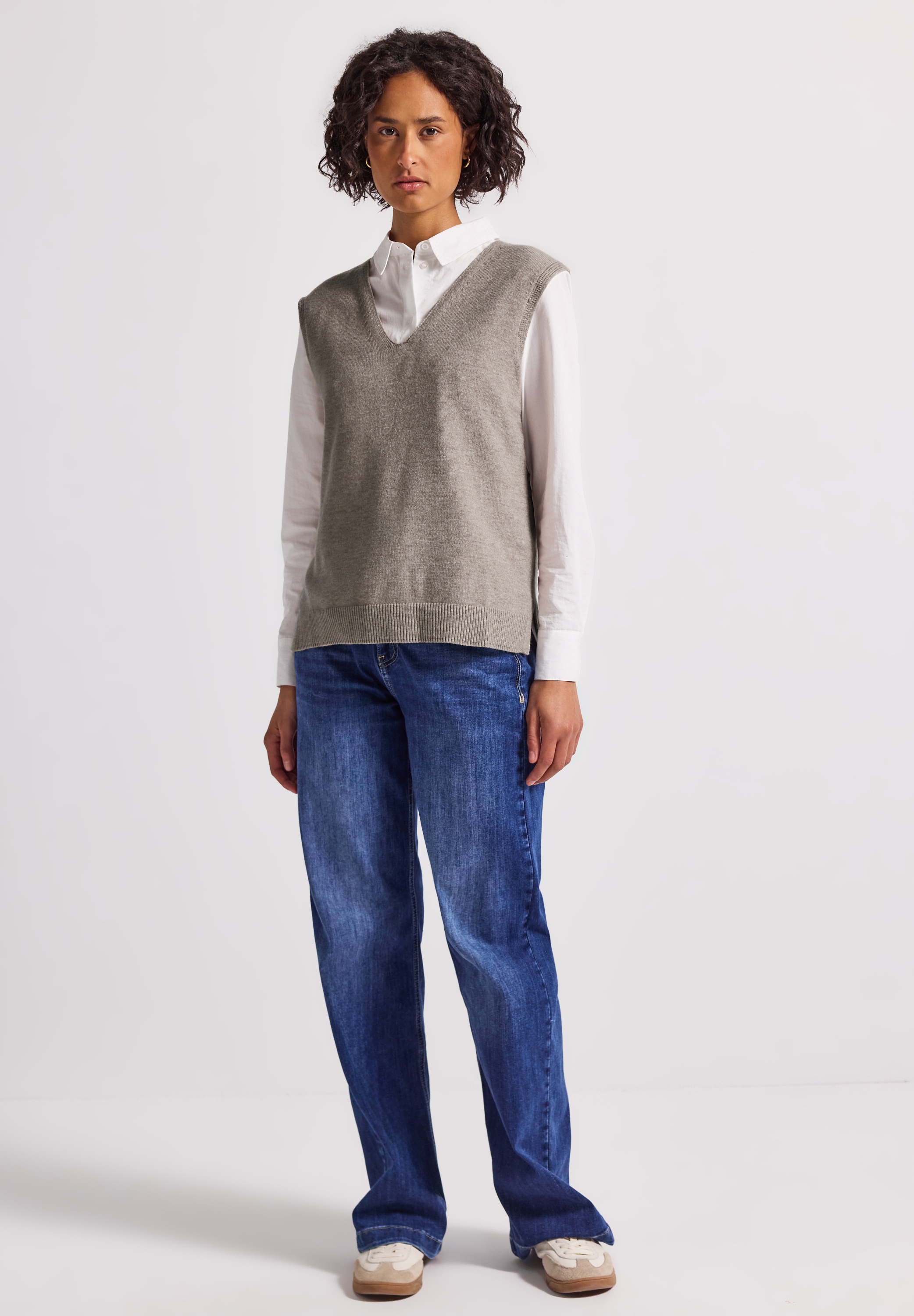STREET ONE Kurzarmpullover, aus softem Materialmix