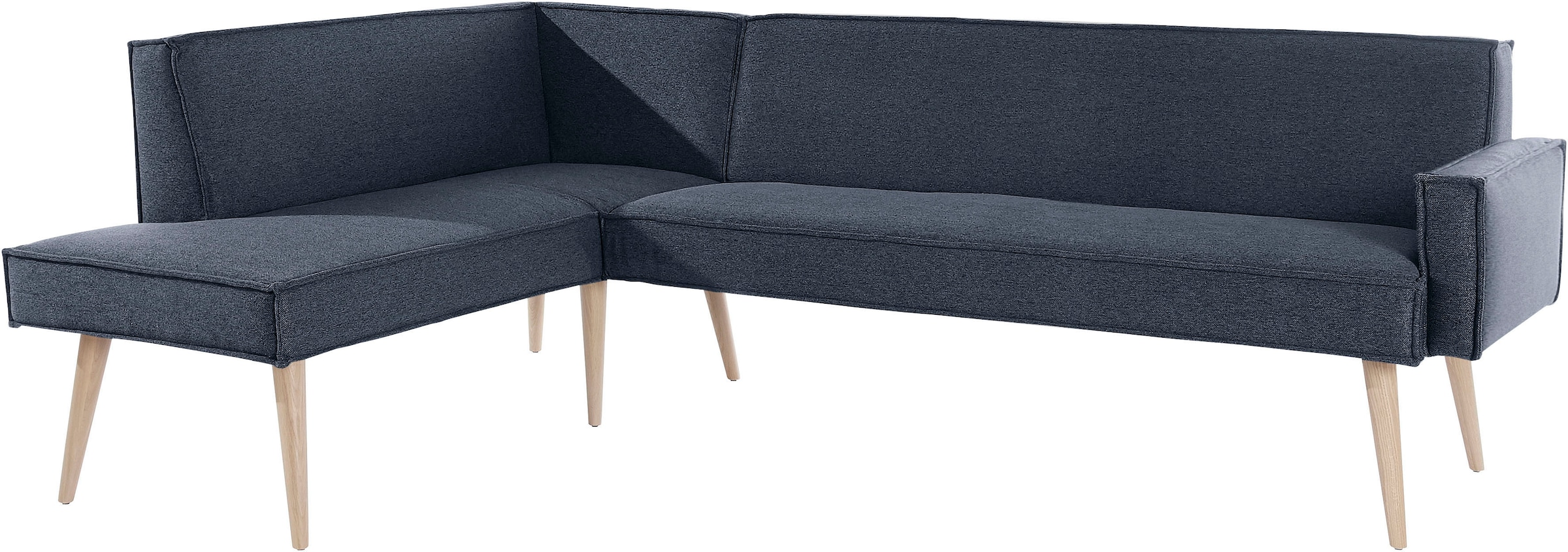 exxpo - sofa fashion Eckbank »Lungo, moderne Kedernaht, bequem und elegant, hoher Holzfuß«, hochwertige Detailverarbeitung, frei im Raum stellbar