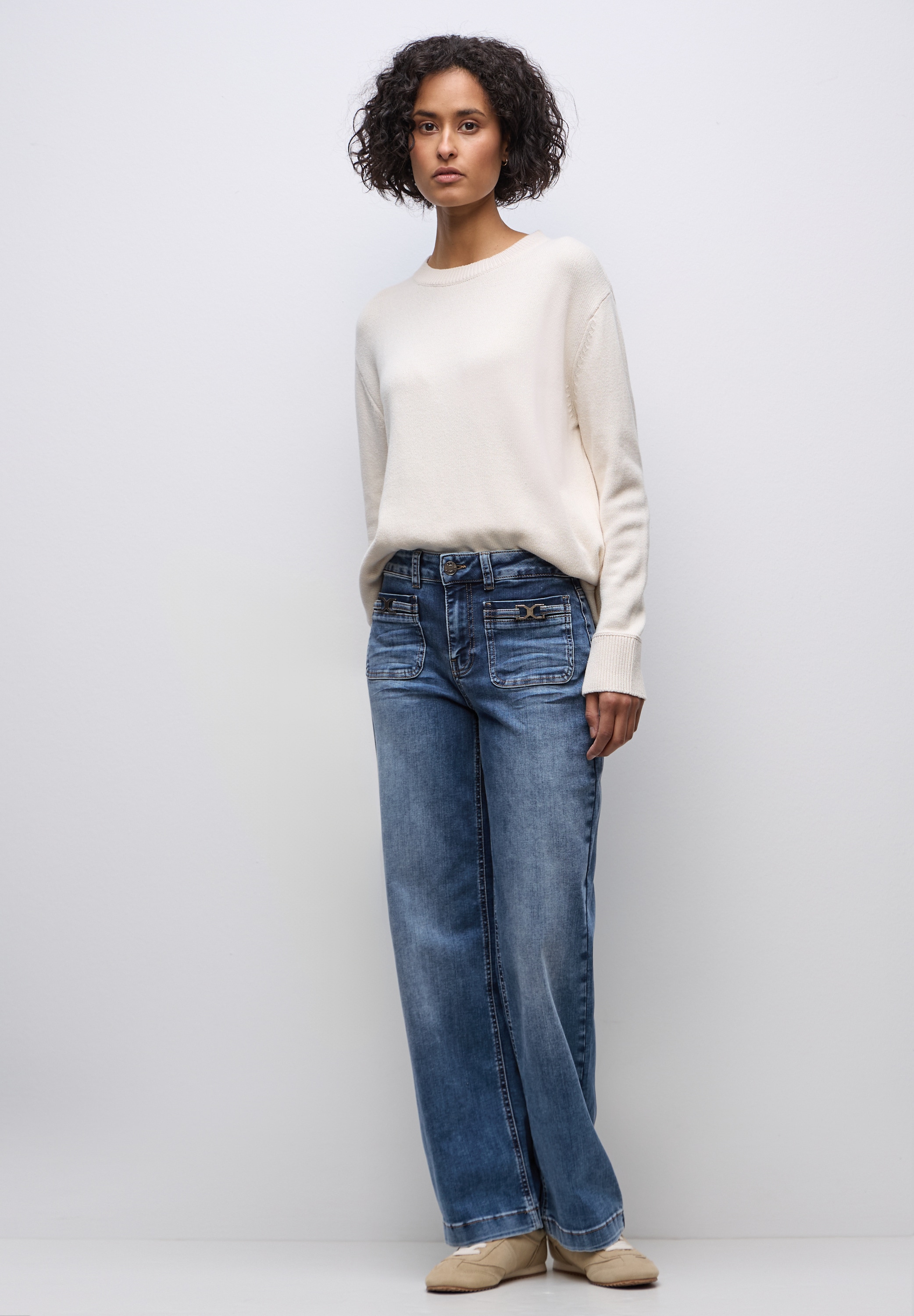 STREET ONE Loose-fit-Jeans mit großen Fronttaschen
