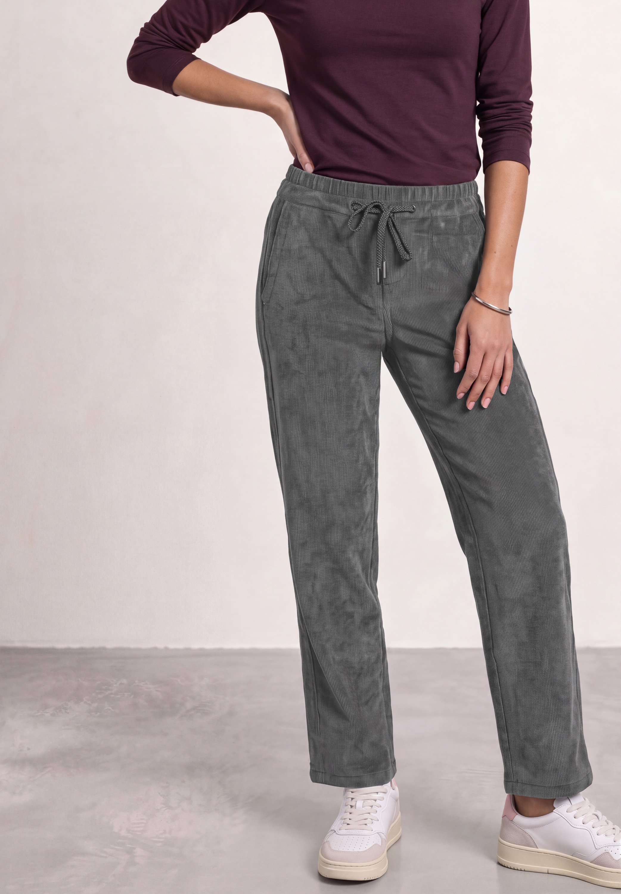 STREET ONE Cordhose  Elastikbund mit Tunnelzug