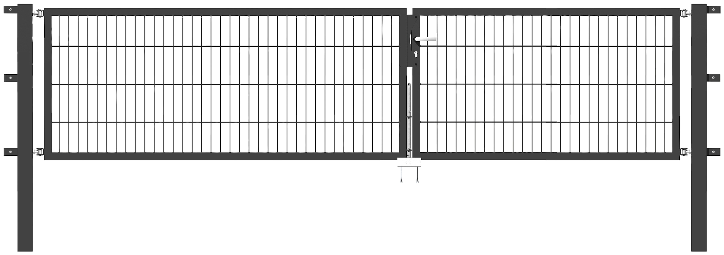 Alberts Zaundoppeltür, 350 cm Breite, in versch. Höhen