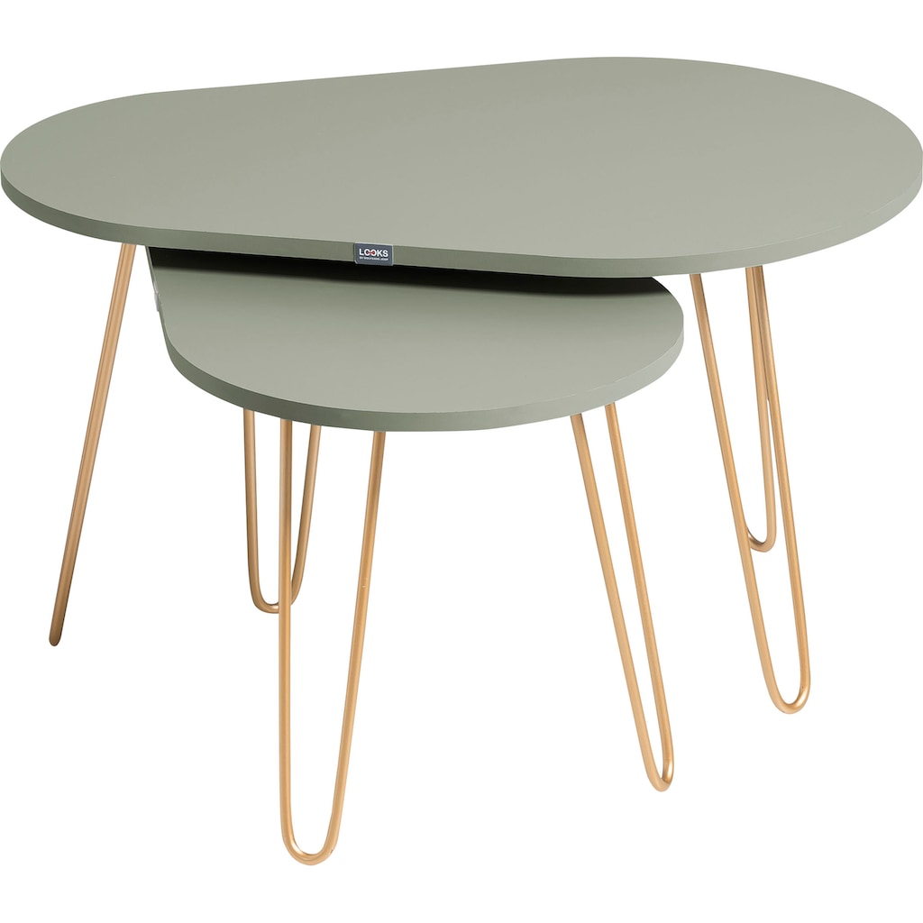 LOOKS by Wolfgang Joop Couchtisch »Looks Organic«, Set aus 2 unterschiedlich großen Tischen, mit hochwertigen Metallfüßen